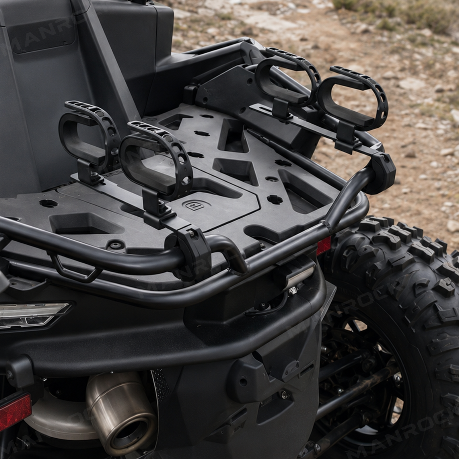 ATV UTV Gun Rack Double-Tier Hunting Tool Holder Mount 2PCS Universal Fit for 1.5"-2" Roll Bars