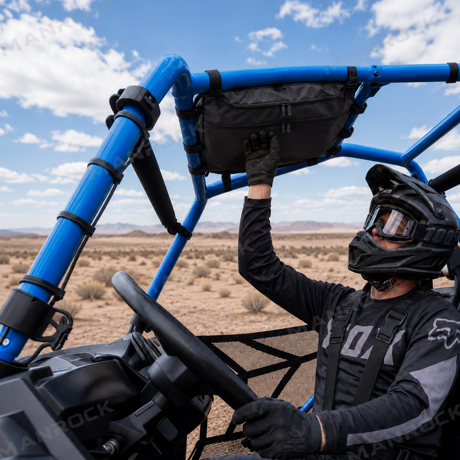 UTV Overhead Storage Bag Black Roof Cargo Bag for Polaris RZR 800 / 900