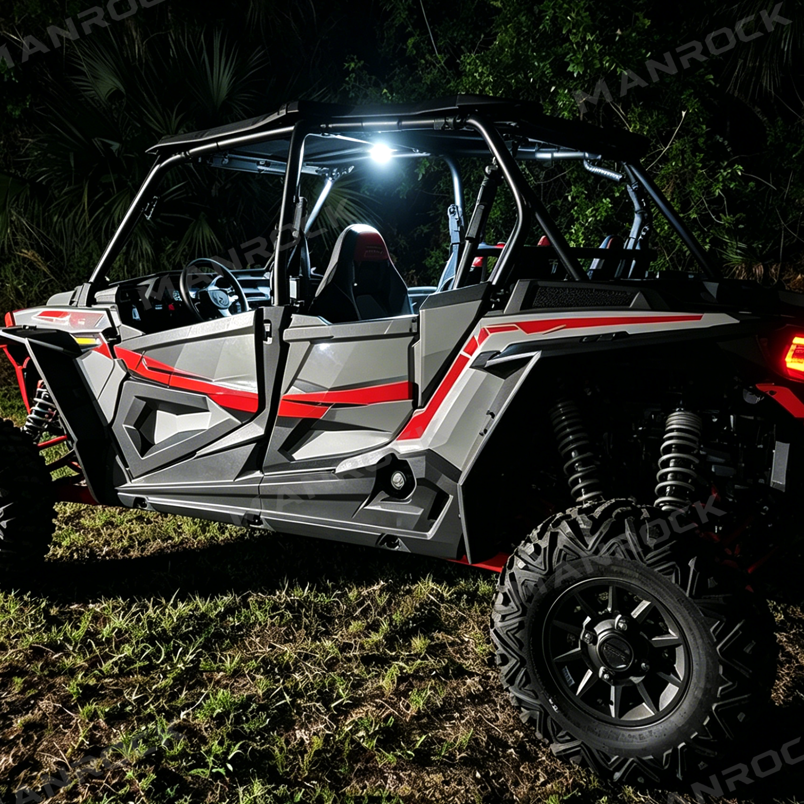 UTV ATV Dome Light 2-in-1 Spotlight & Floodlight Roll Bar Mount Light, Universal Fit for 1.25"-2.0" Roll Bar