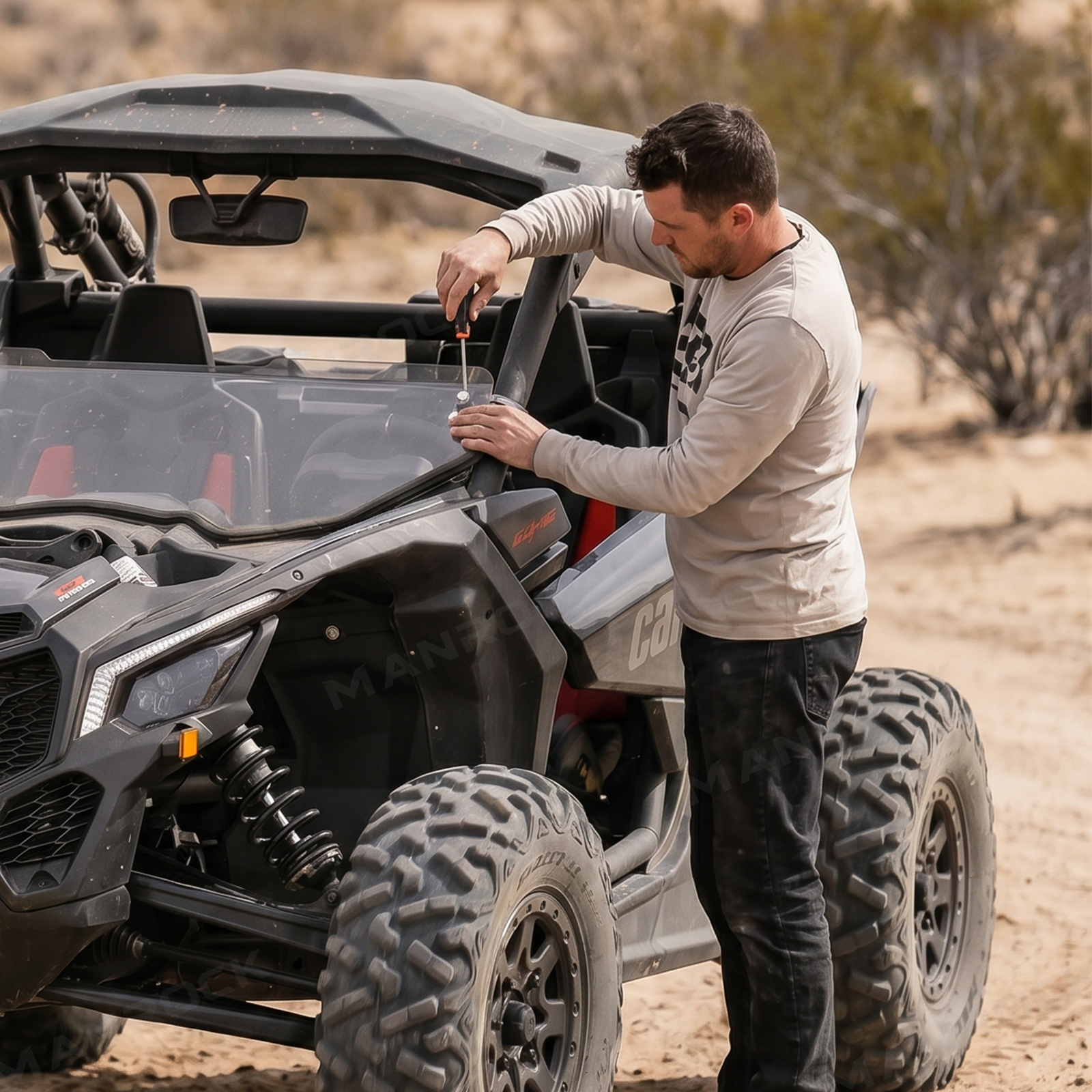 UTV Front Half Windshield Clear Polycarbonate for Can-Am Maverick X3 / X3 Max