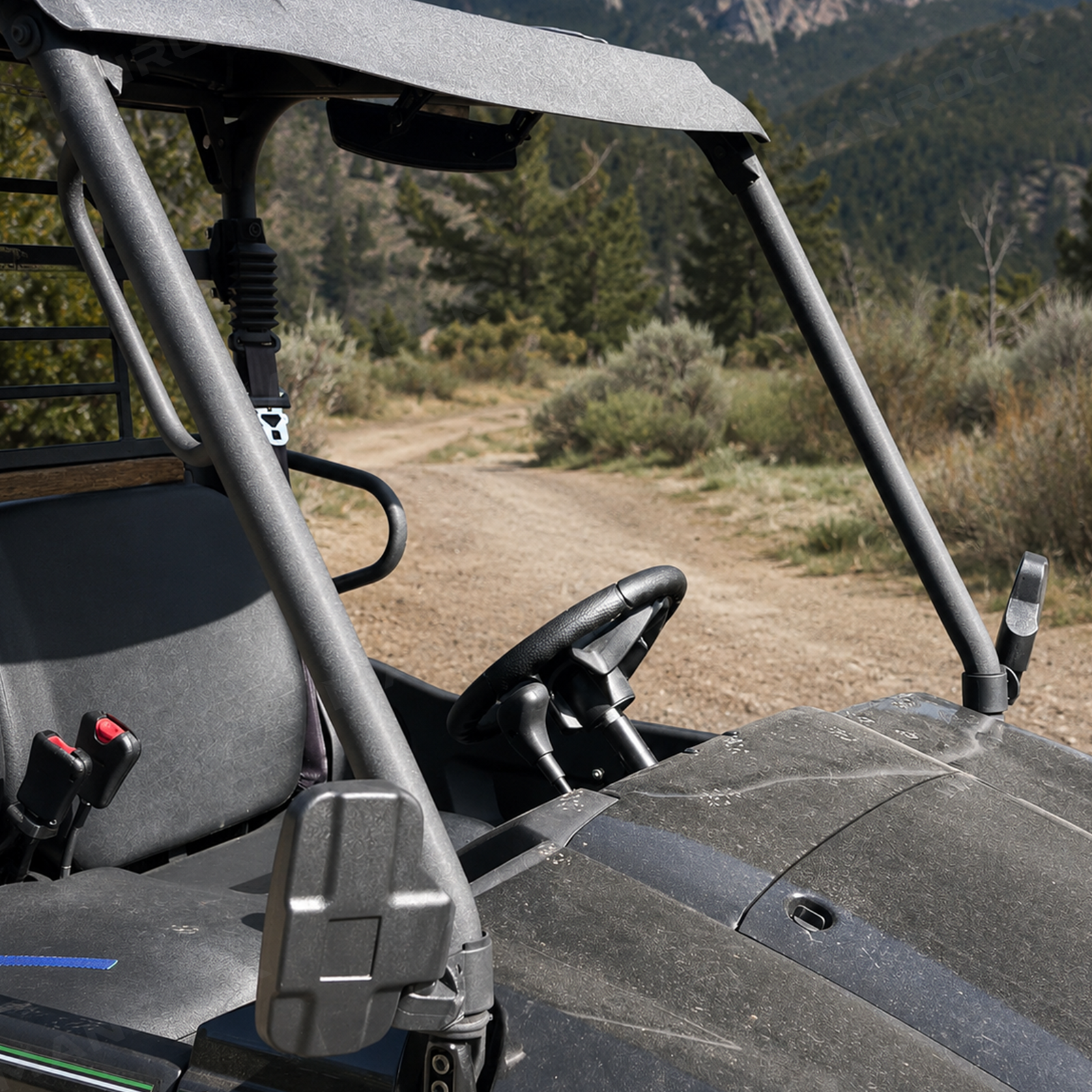 UTV Side Mirrors and Rear View Mirror 3PCS Mirror Kit Universal Fit for 1.75"-2" Roll Bars