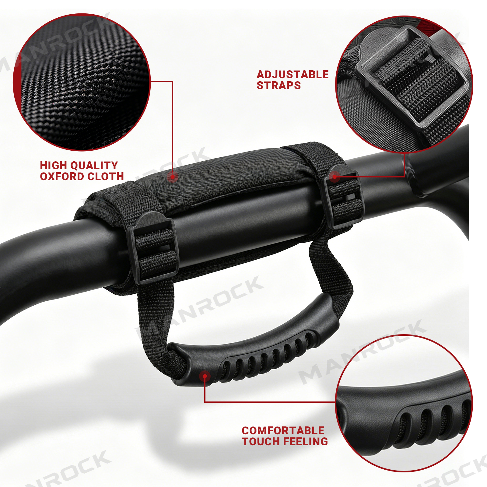 Roll Bar Grab Handles for Polaris/ Can-Am/ UTV, Universal Fit for 1.5"–1.75" Roll Bars