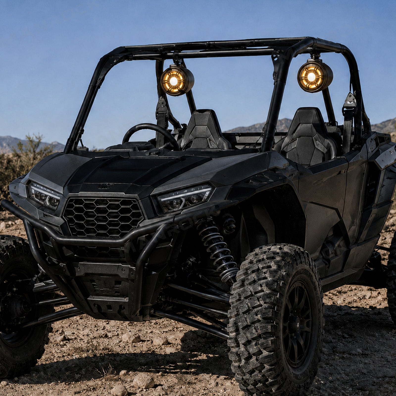 4" Marine Tower Speakers Bluetooth Roll Cage Speakers with RGB Lights 2PCS Universal Fit for UTV / ATV