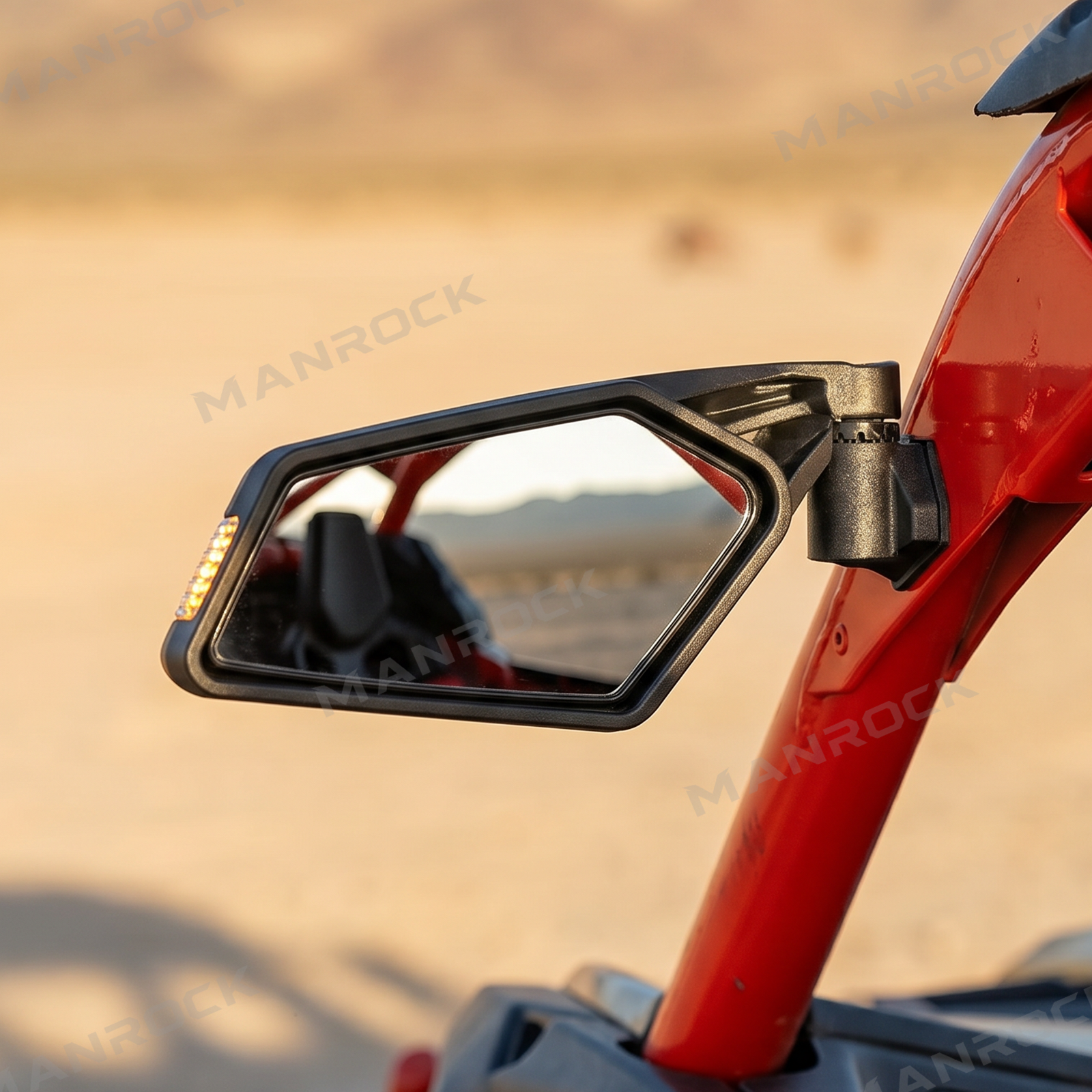 UTV Side Mirrors with LED Turn Signal Light Folding Rear View Mirror with Lights for Can-Am Maverick X3 / X3 Max