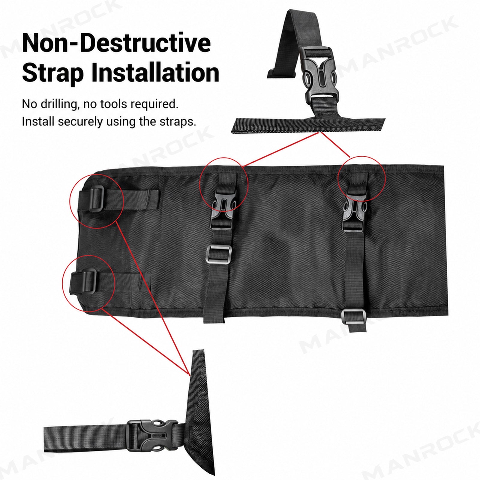 UTV Overhead Storage Bag Roll Cage Organizer Universal Fit for Polaris RZR / Can-Am Maverick X3