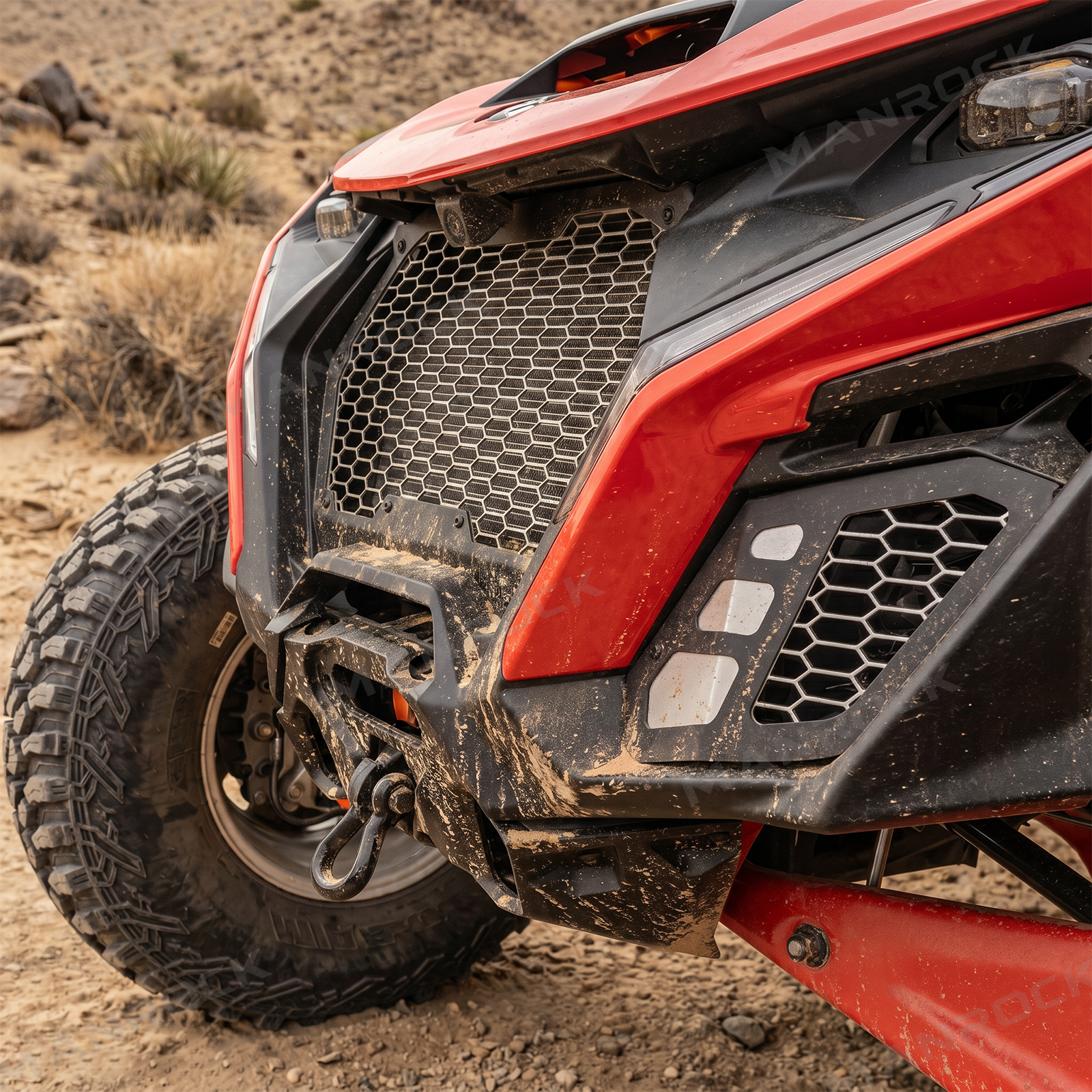 UTV Front Grille Aluminum Mesh Grille Protector Kit for Can-Am Maverick R