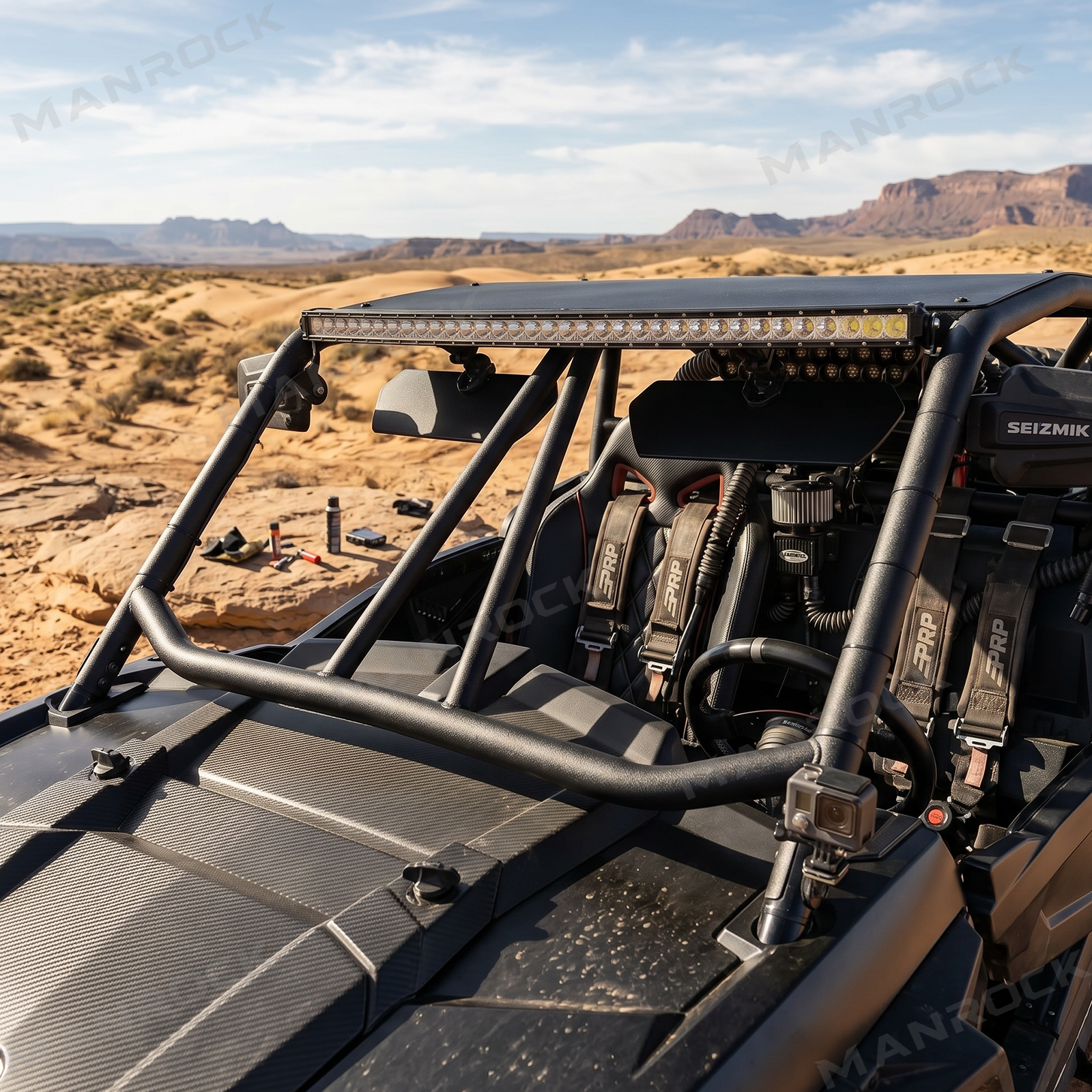 UTV Sun Visor Foldable Anti-Glare Sun Shade Universal Fit for 1.5"-2" Roll Bars