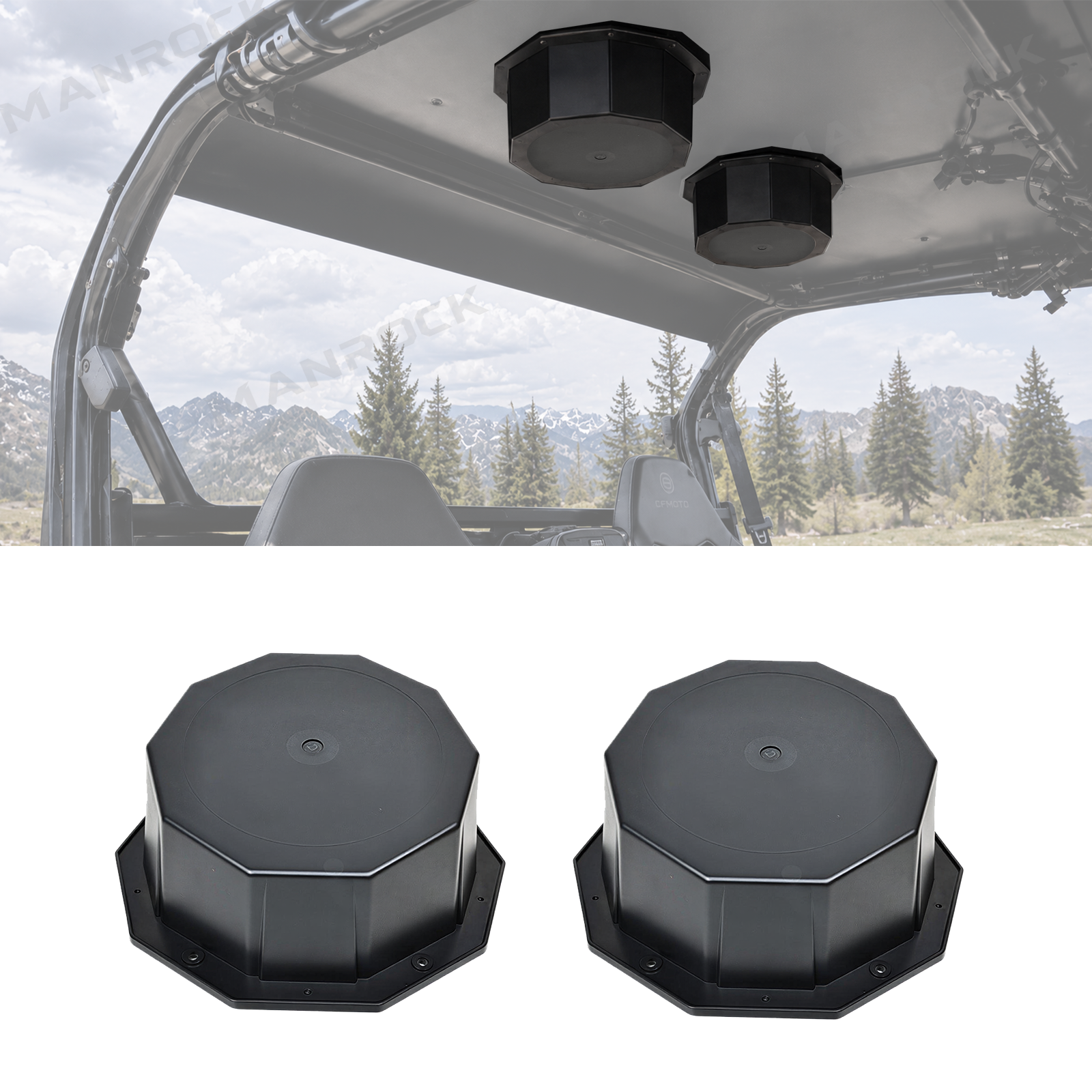 UTV Speaker Pods 6.5" Speaker Enclosure Universal Fit for Polaris / Can-Am / Honda / Kawasaki