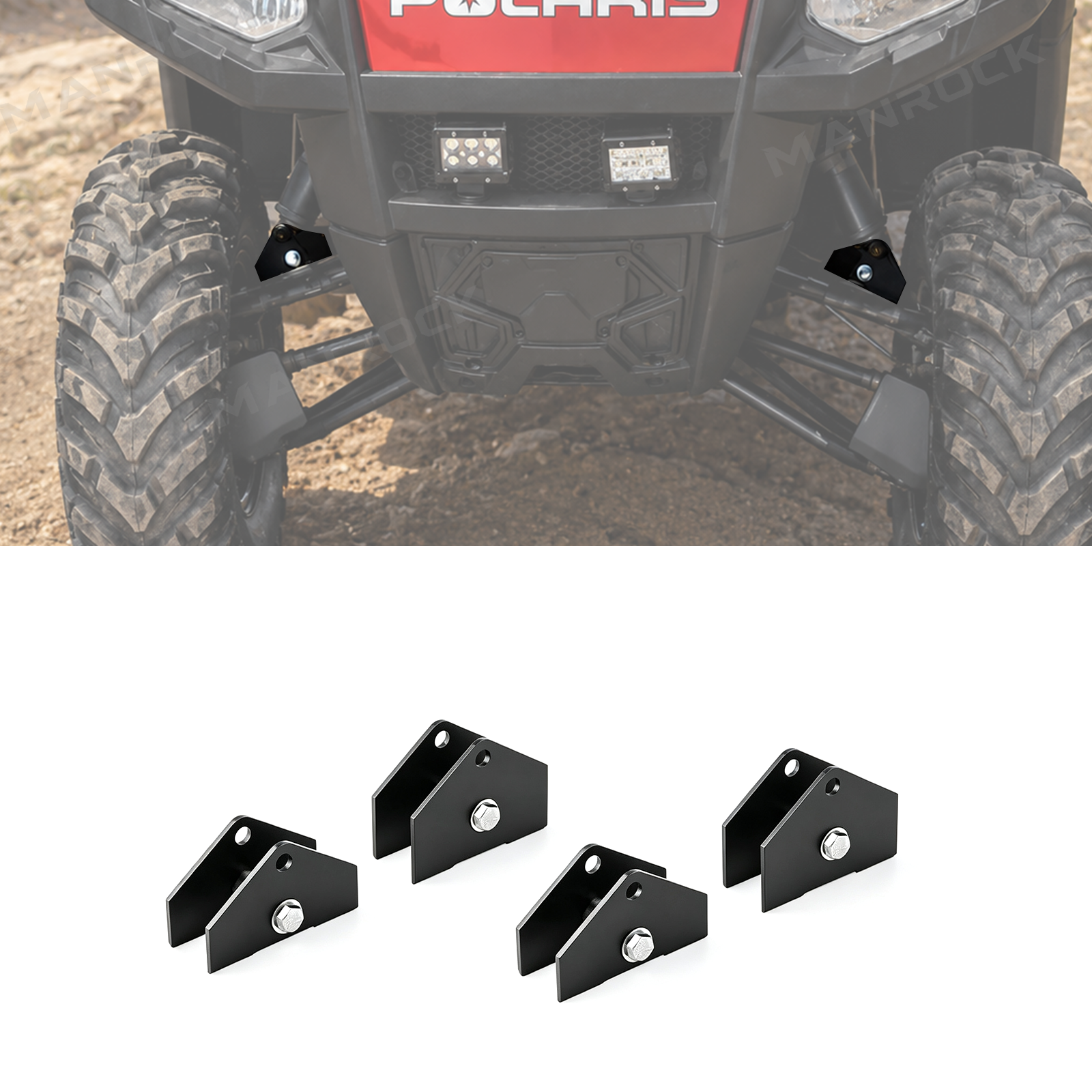 UTV 2 Inch Suspension Lift Kit Shock Relocation Brackets for Polaris RZR
