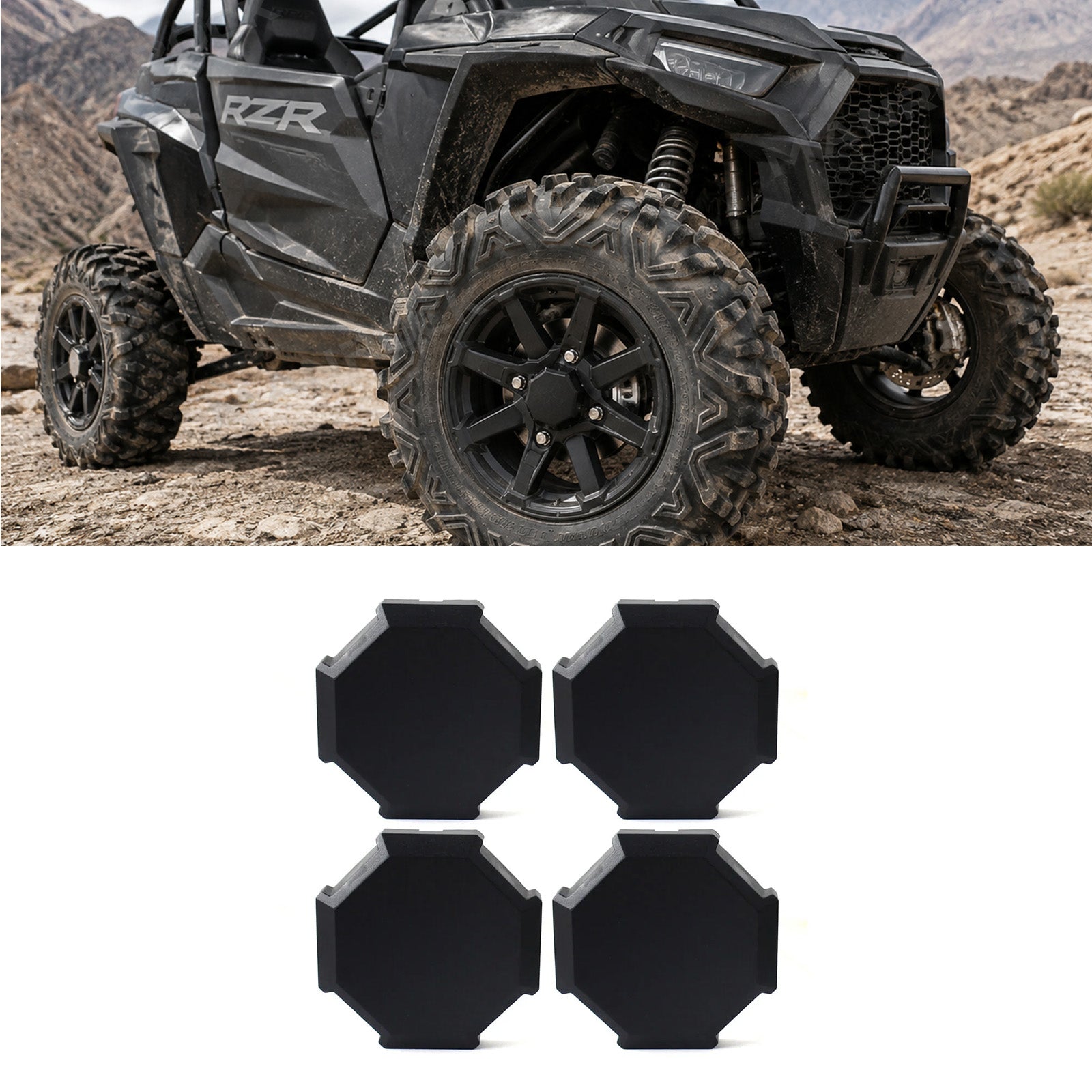 Wheel Center Caps Hub Cap Covers 4PCS for Polaris RZR