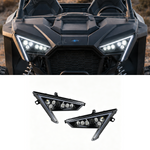 UTV LED Headlights Assembly With White Amber Headlamp for Polaris RZR
