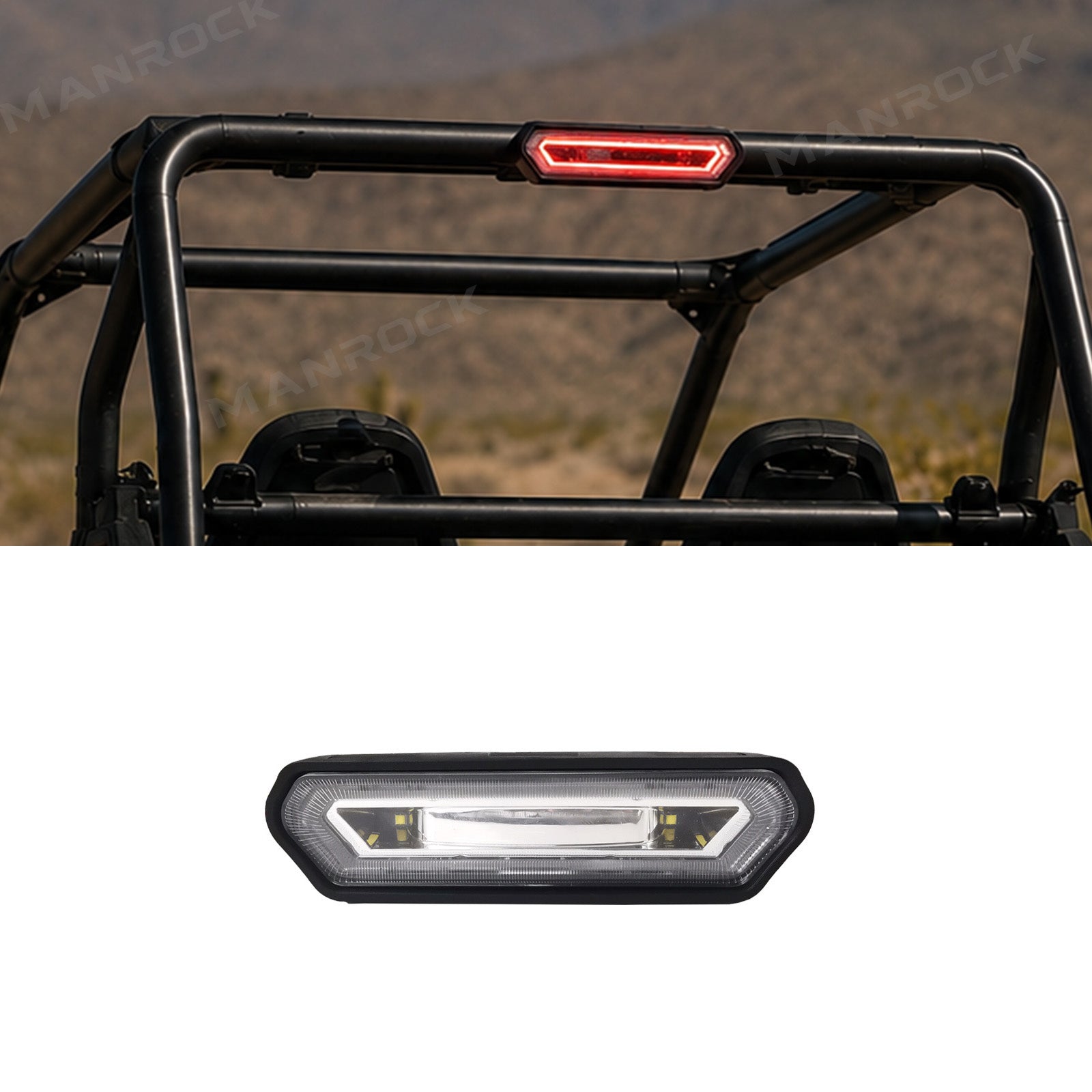 Manrock UTV LED Chase Lights Red Tail Light Bar for 1.75''-2" Roll Bar Universal Fit for Polaris /  Can-Am
