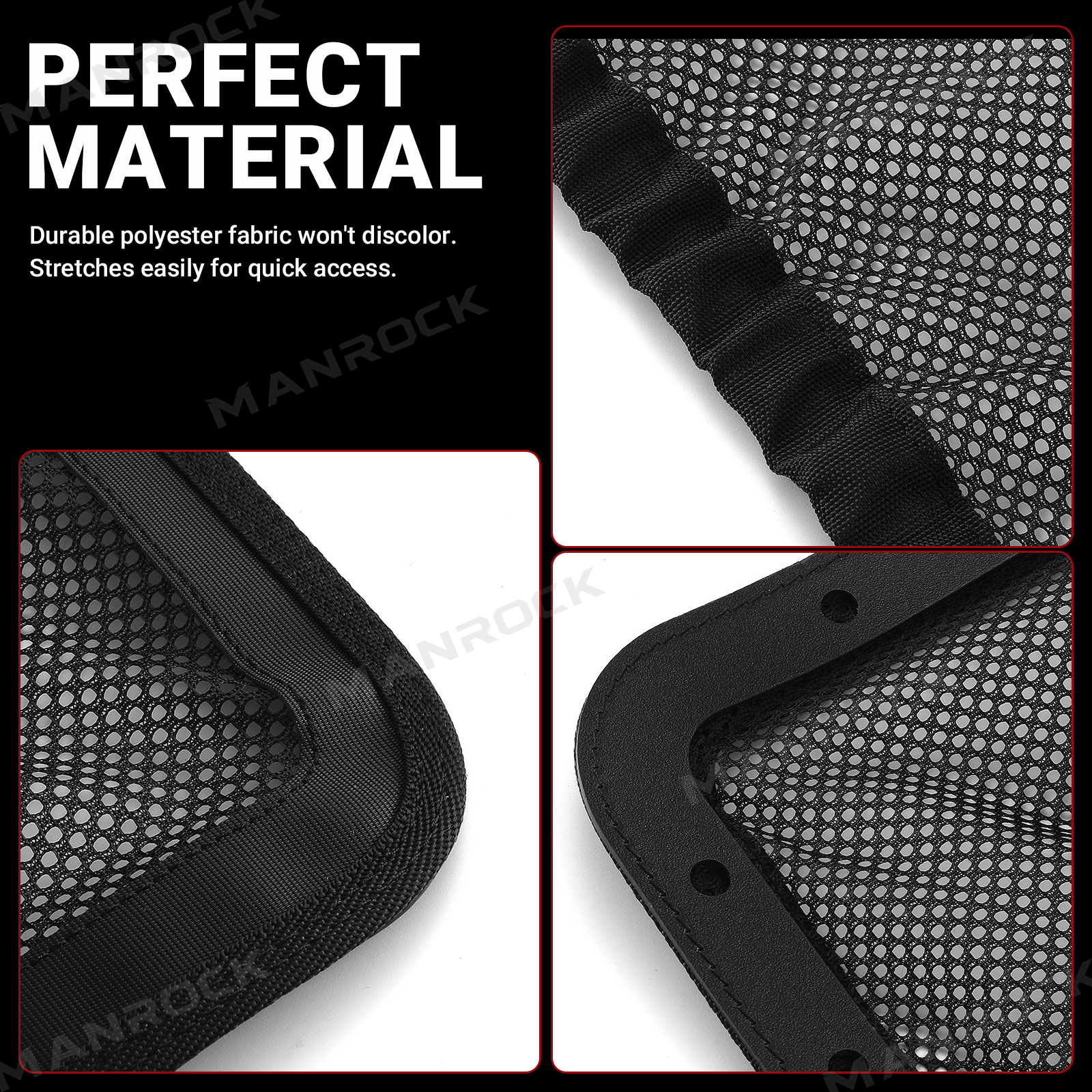 UTV Rear Backrest Storage Nets Backseat Organizer 2PCS for Can-Am Defender Max