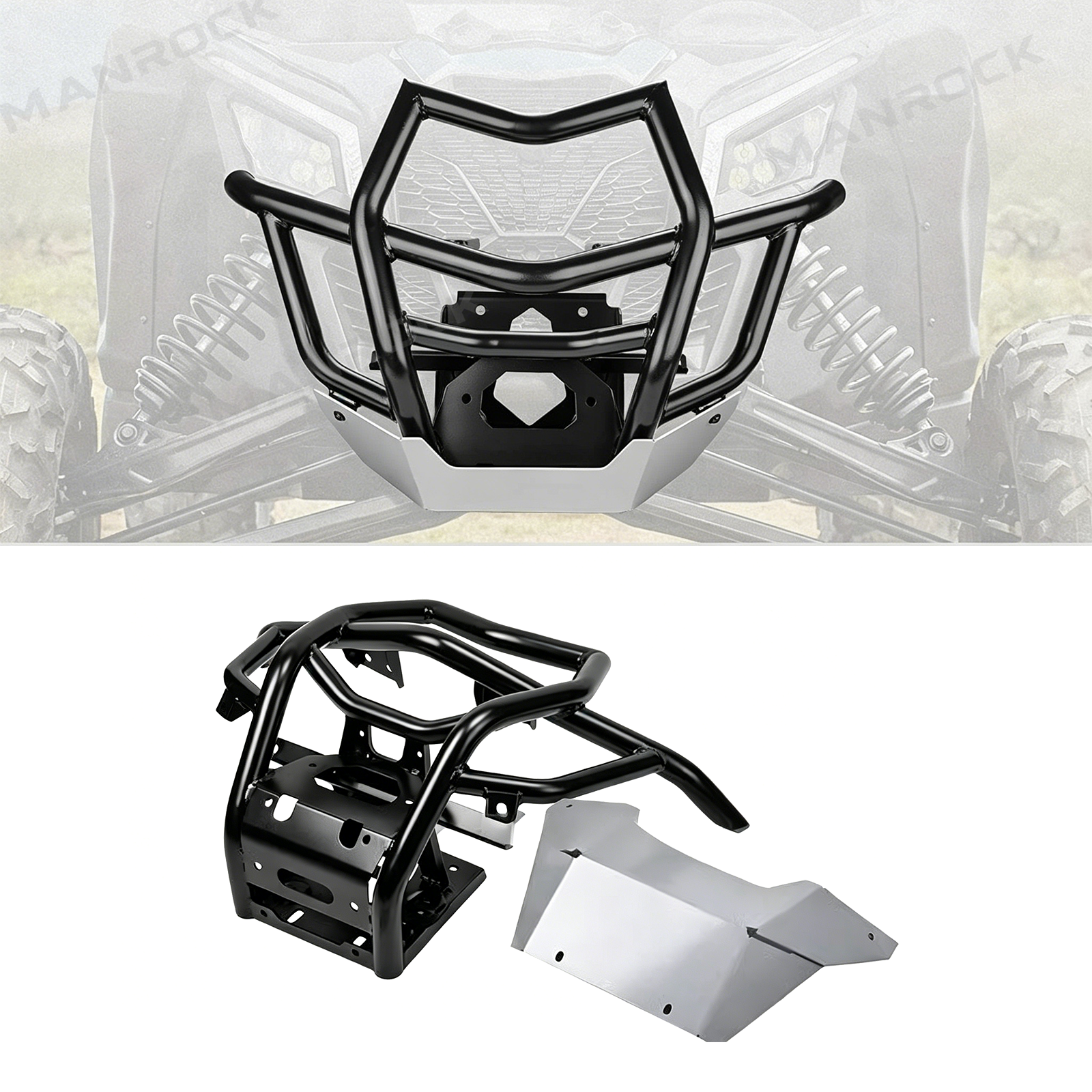 Front Bumper Guard Winch Bumper Protector for Can-Am Maverick X3 Max