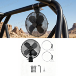 UTV 12V 8" Cooling Fans Adjustable Overhead Fans Universal Fit for 1.57"-2.48" Roll Bars