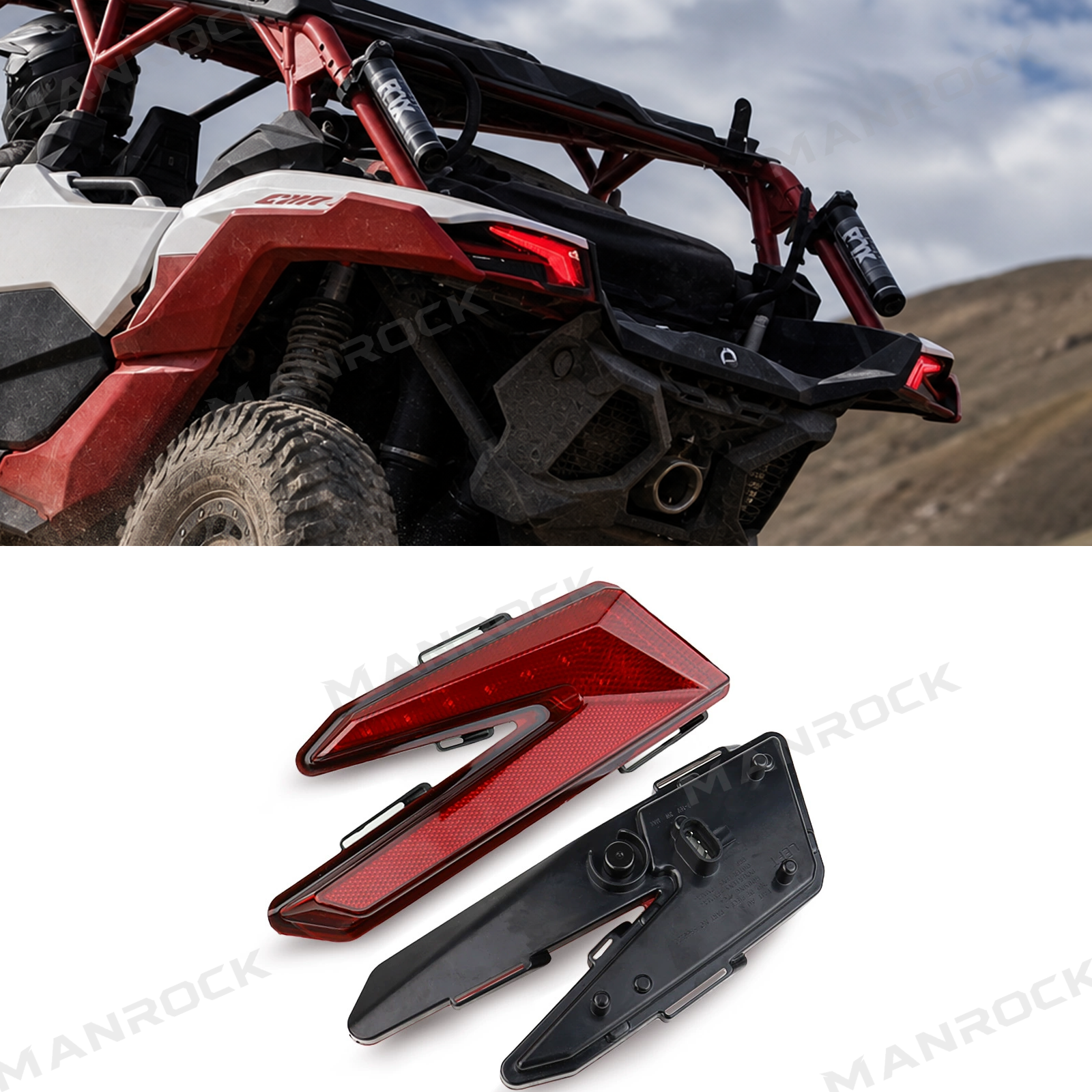 UTV LED Tail Lights Smoked Rear Lights Assembly for Can-Am Maverick X3 / X3 Max