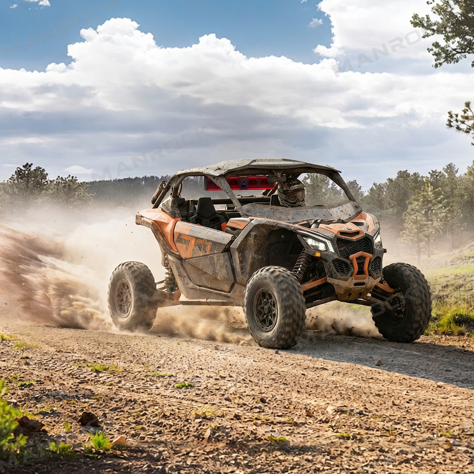 6 Speaker 26'' RGB Sound Bar Audio System for Can-Am Maverick X3/ Polaris RZR, Fits 1.75-2.25in Roll Cage