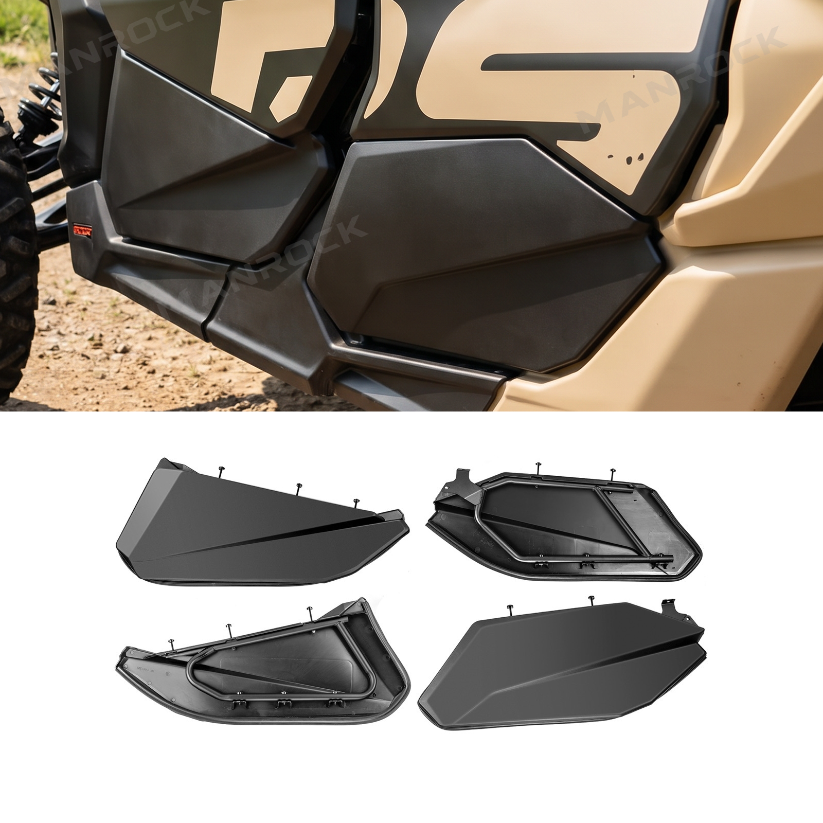 UTV Lower Doors Half Door Panels 4PCS for Can-Am Maverick X3 Max RS DS