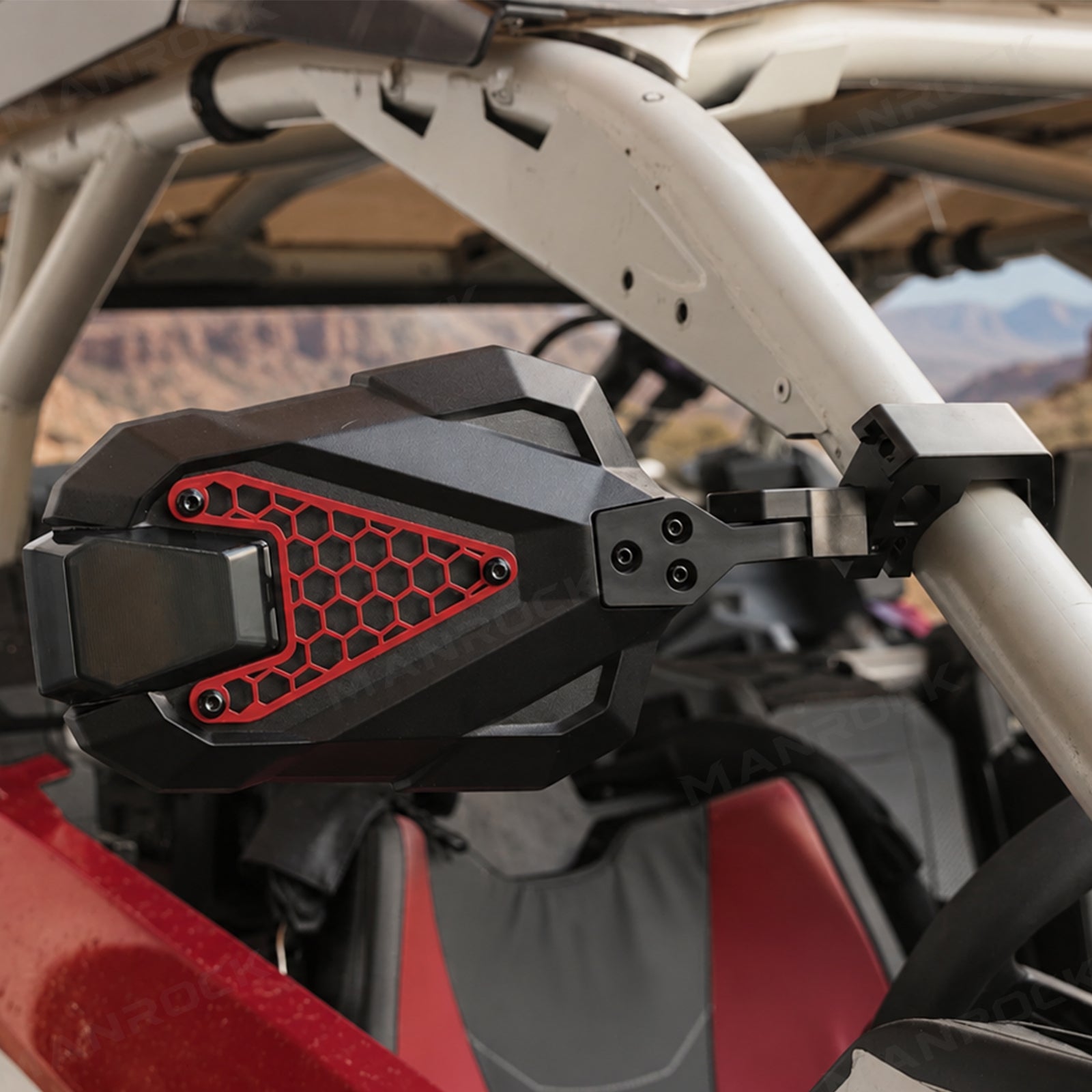 UTV Side Mirrors Rear View Mirrors Universal for Can-Am Maverick X3 / Polaris RZR, Fits 1.5-2 Inch Roll Cage