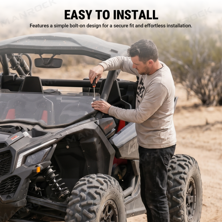 UTV Front Half Windshield Clear Polycarbonate for Can-Am Maverick X3 / X3 Max