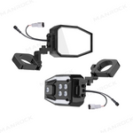 UTV ATV Side View Mirrors with Turn Signal Light + DRL, Universal Fit for 1.75"–2" Roll Bars