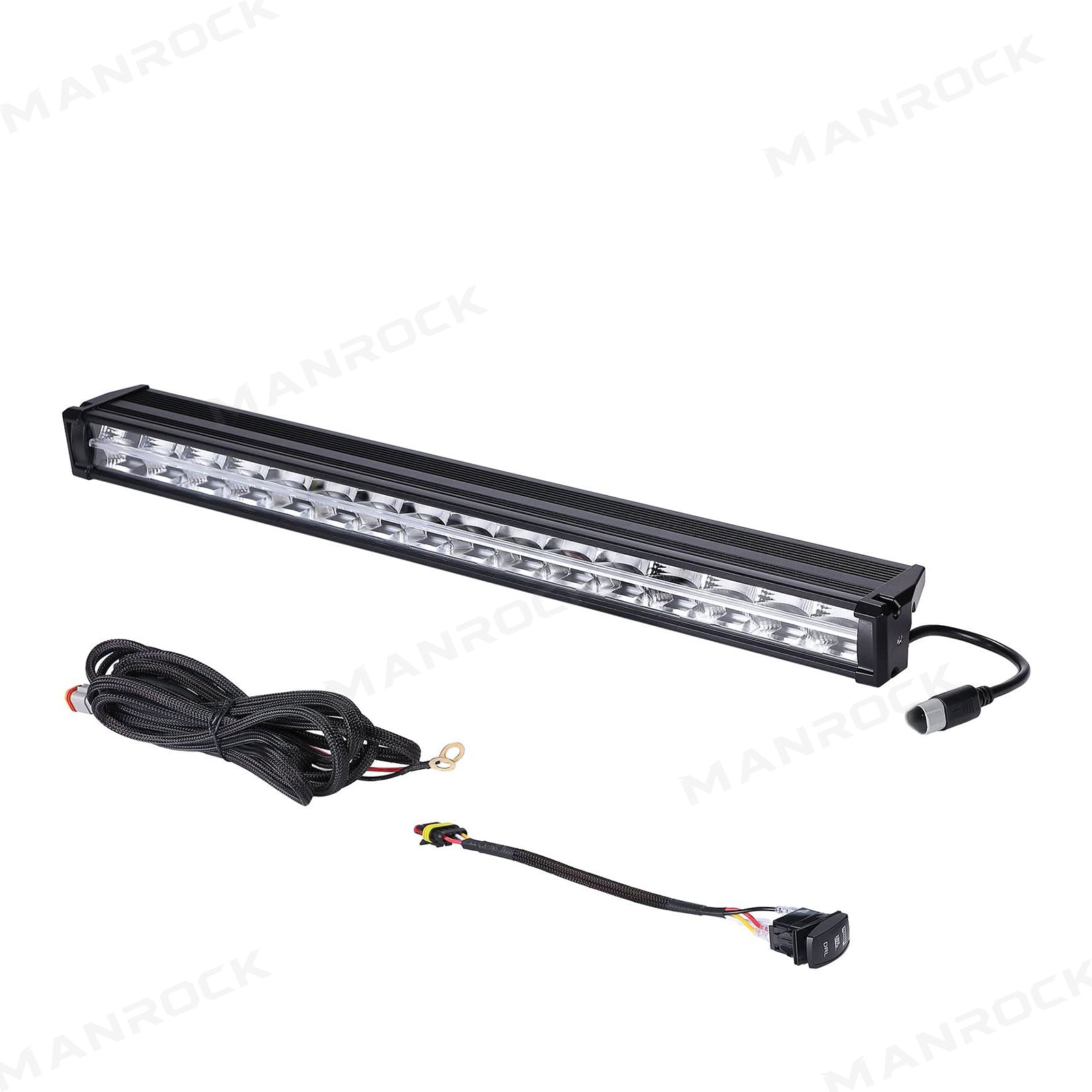 Manrock UTV 31" LED Light Bar with White DRL Spot Flood Combo Beam Universal Fit for 1.5"-2" Roll Bars