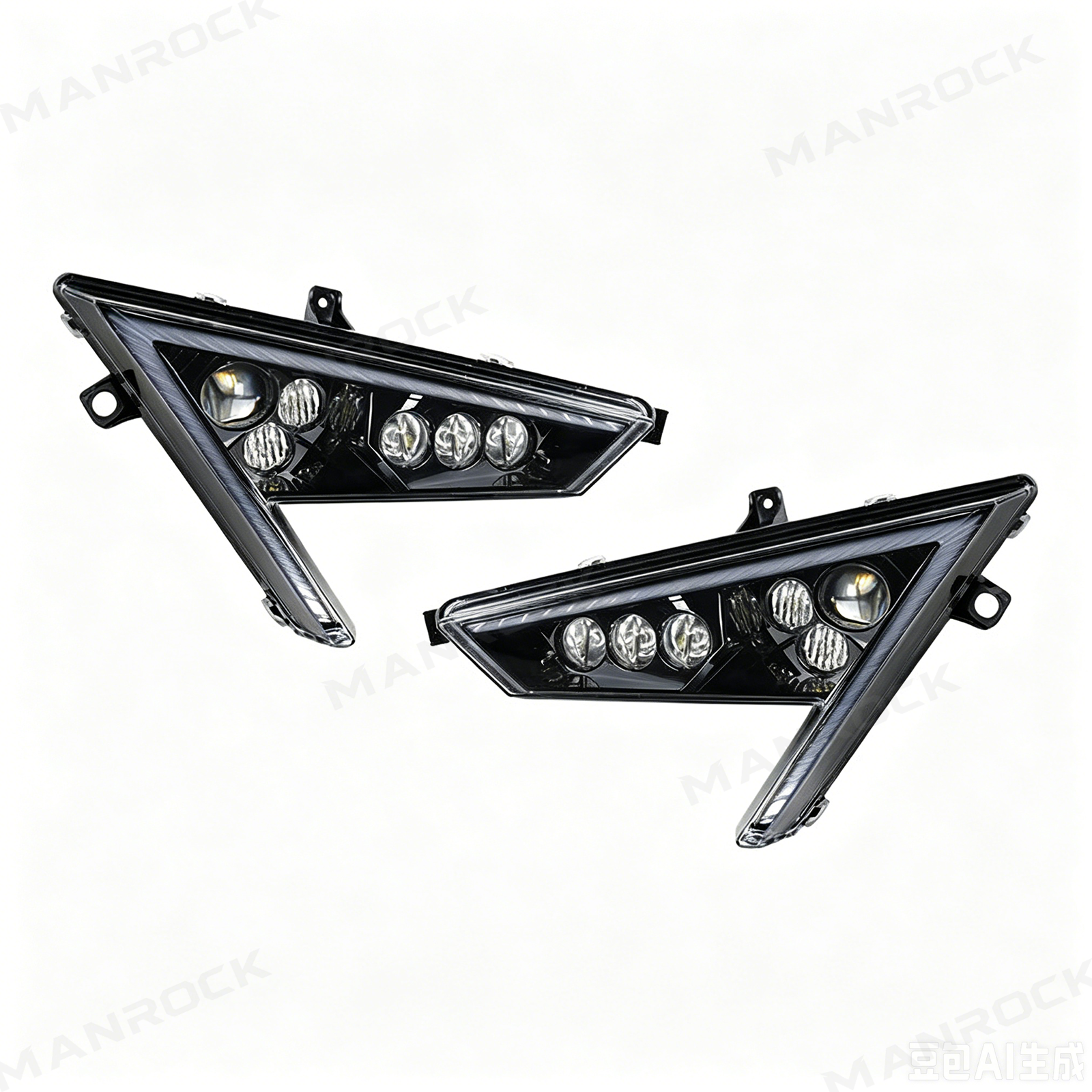 UTV LED Headlights Assembly With White Amber Headlamp for Polaris RZR