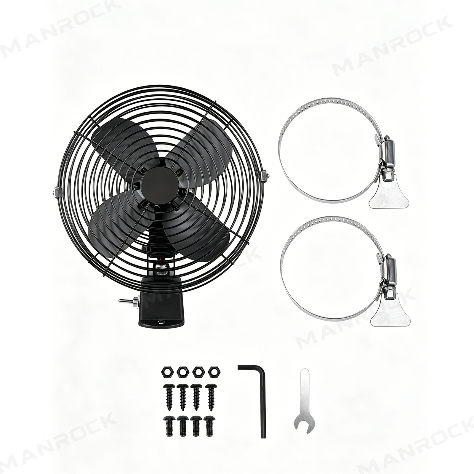 UTV 12V 8" Cooling Fans Adjustable Overhead Fans Universal Fit for 1.57"-2.48" Roll Bars