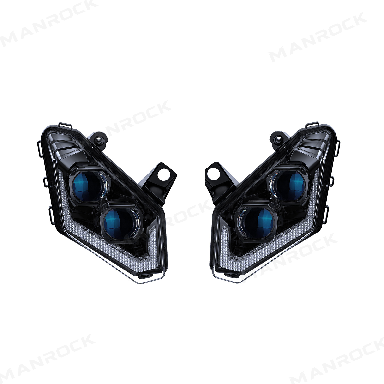 Manrock LED Headlights Assembly Front Headlamp Replacement 2PCS for Can-Am Maverick X3 / X3 Max