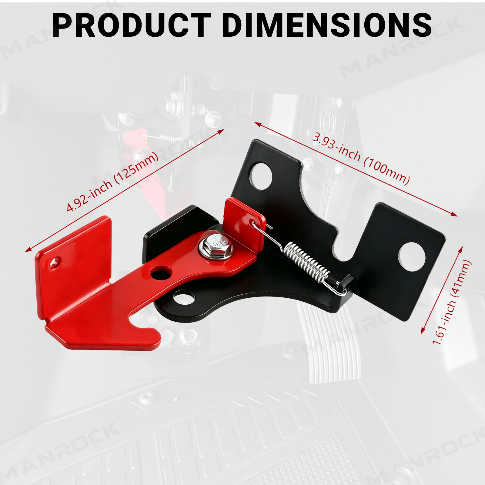 Spring Parking Brake Assist Brake Pedal Lock for Polaris RZR / Ranger