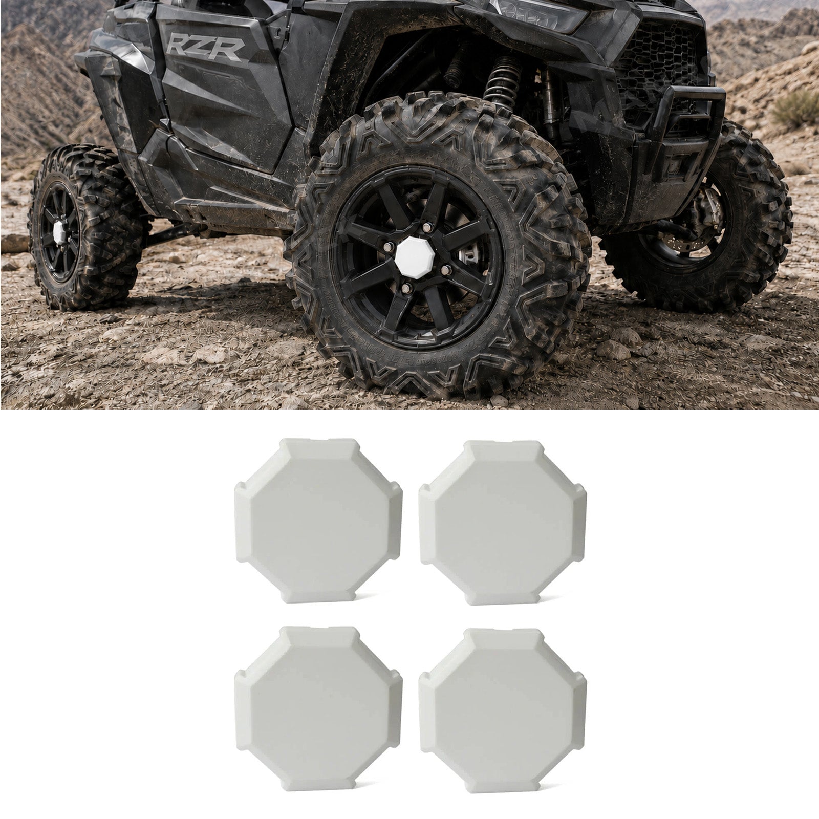 Wheel Center Caps Hub Cap Covers 4PCS for Polaris RZR