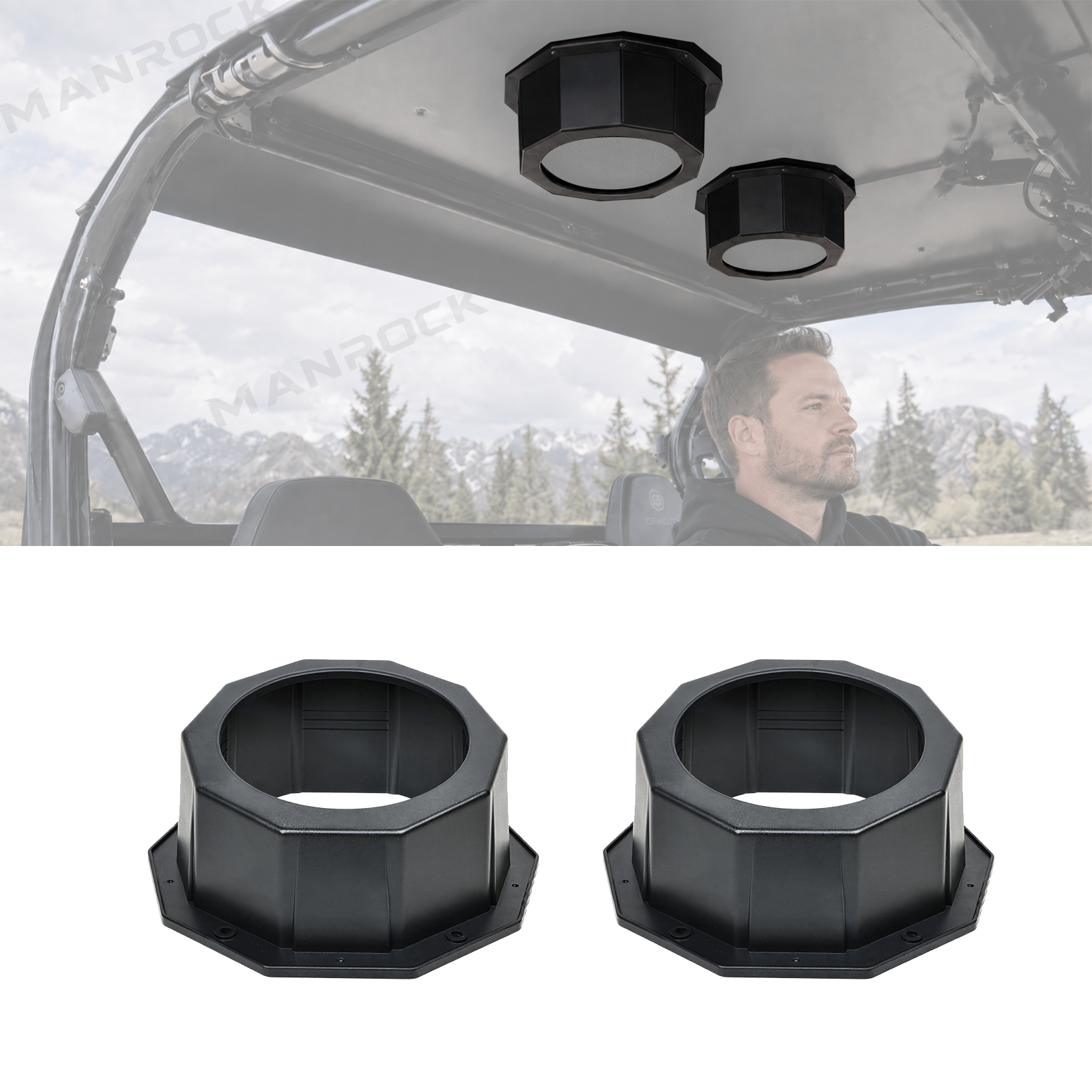 UTV Speaker Pods 6.5" Speaker Enclosure Universal Fit for Polaris / Can-Am / Honda / Kawasaki