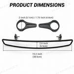 UTV Rear View Mirror Center Mirror for 1.5"-2" Roll Cage Universal Fit for Polaris / Can-Am  / Honda / Kawasaki / CFMOTO