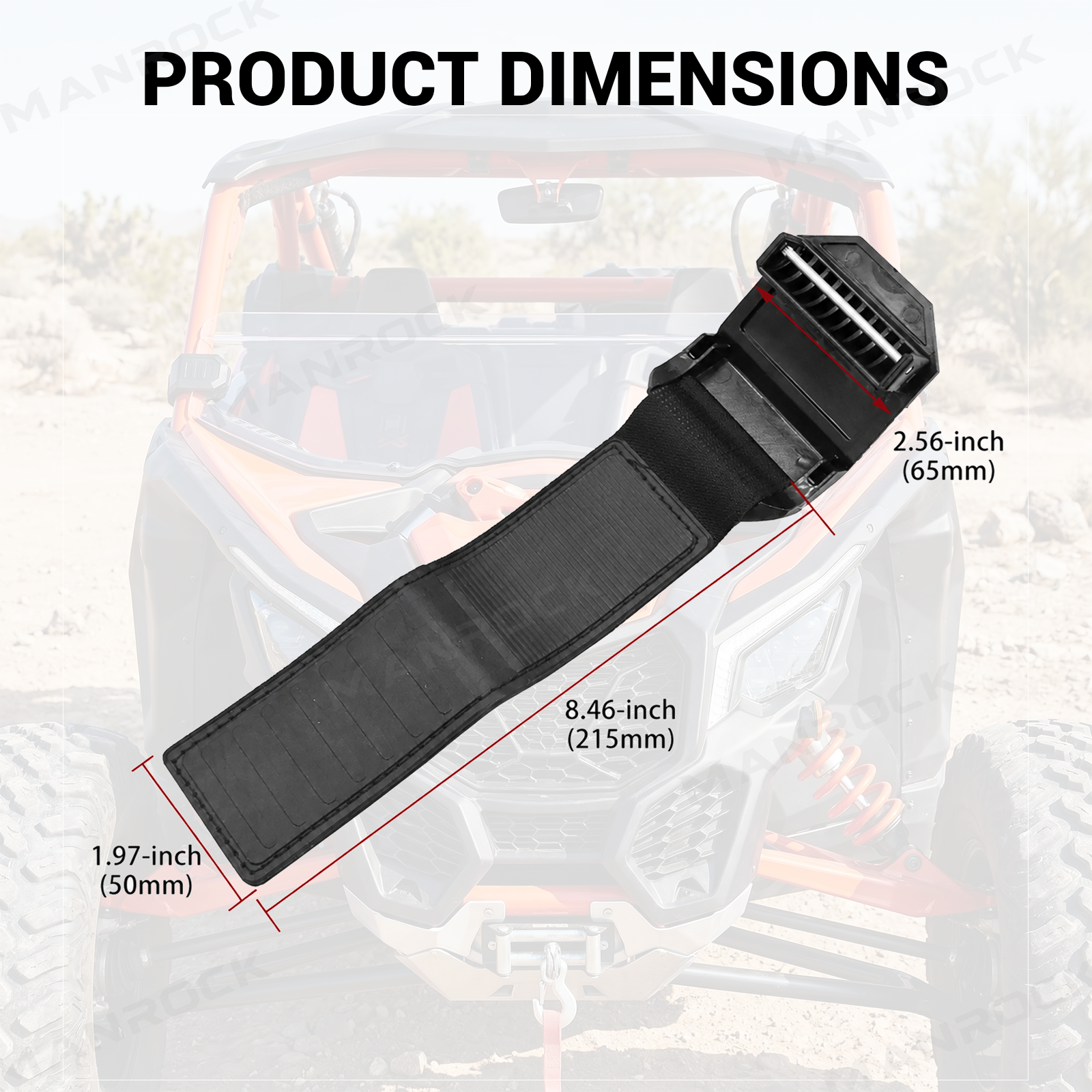 UTV Windshield Clamps Quick Release Mounting Straps 2PCS Universal Fit for 1.5"-2" Round Roll Bars