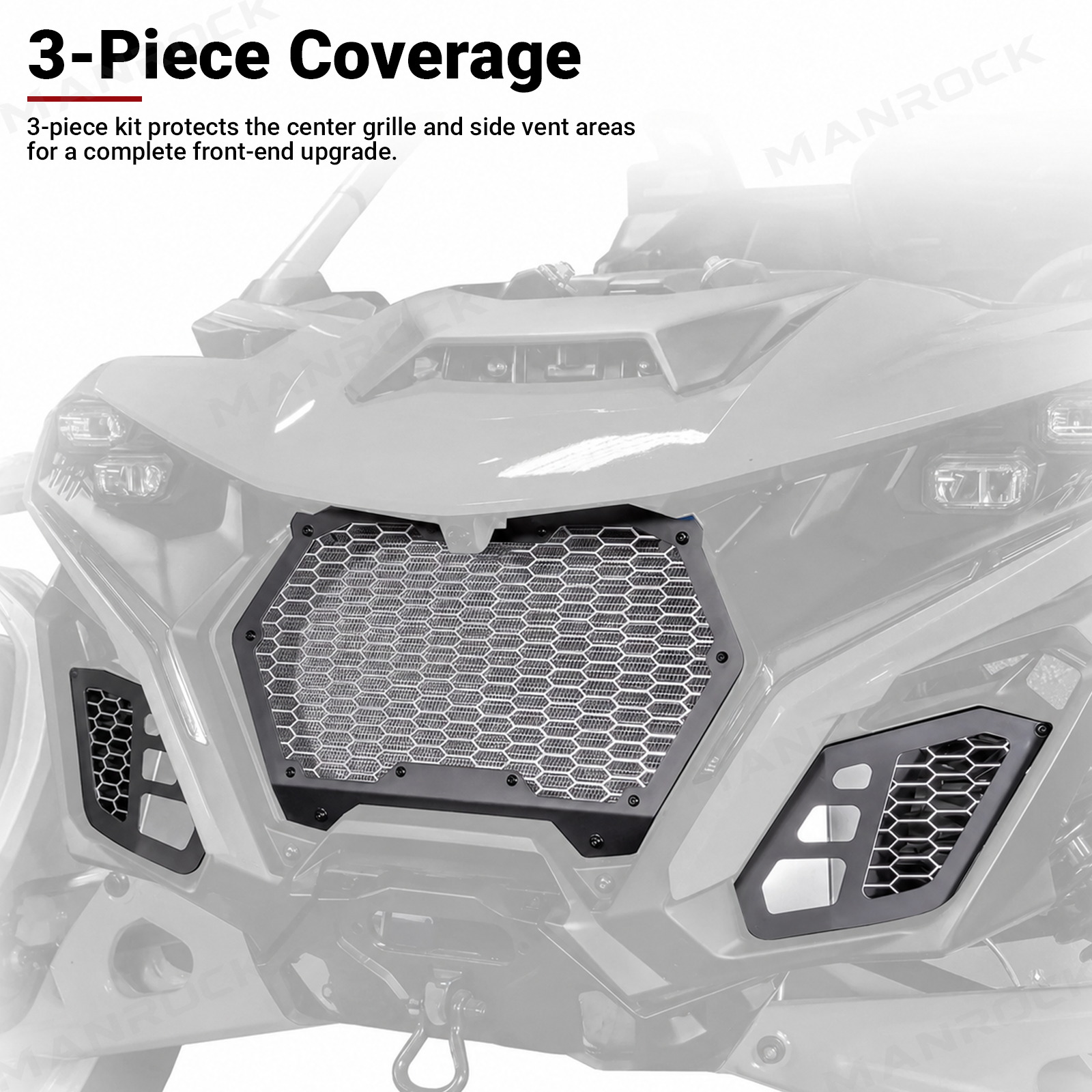 UTV Front Grille Aluminum Mesh Grille Protector Kit for Can-Am Maverick R