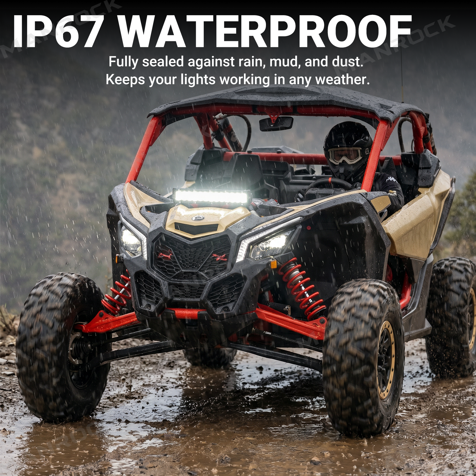 UTV LED Shock Tower Light Bar with Mount Bracket Spotlight for Can-Am Maverick X3