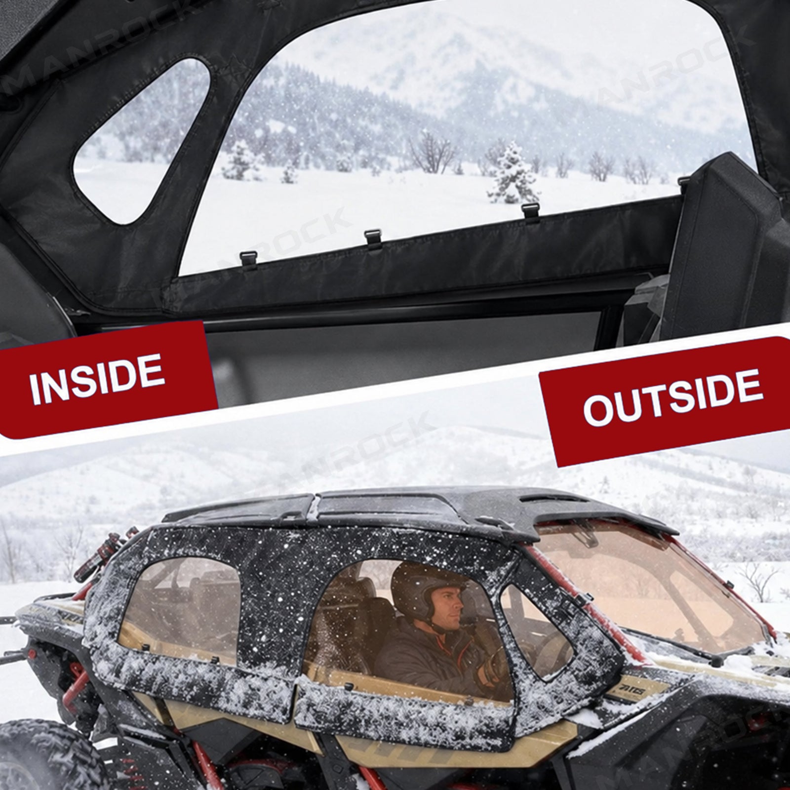 UTV Soft Upper Doors Cab Enclosure Side Windows 2PCS for Can-Am Maverick X3 Max