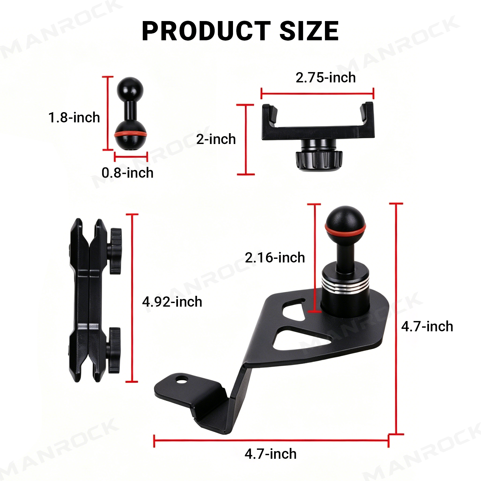 UTV Phone Mount 360° Adjustable Metal Phone Holder Fit for Can-Am Maverick X3 / X3 Max
