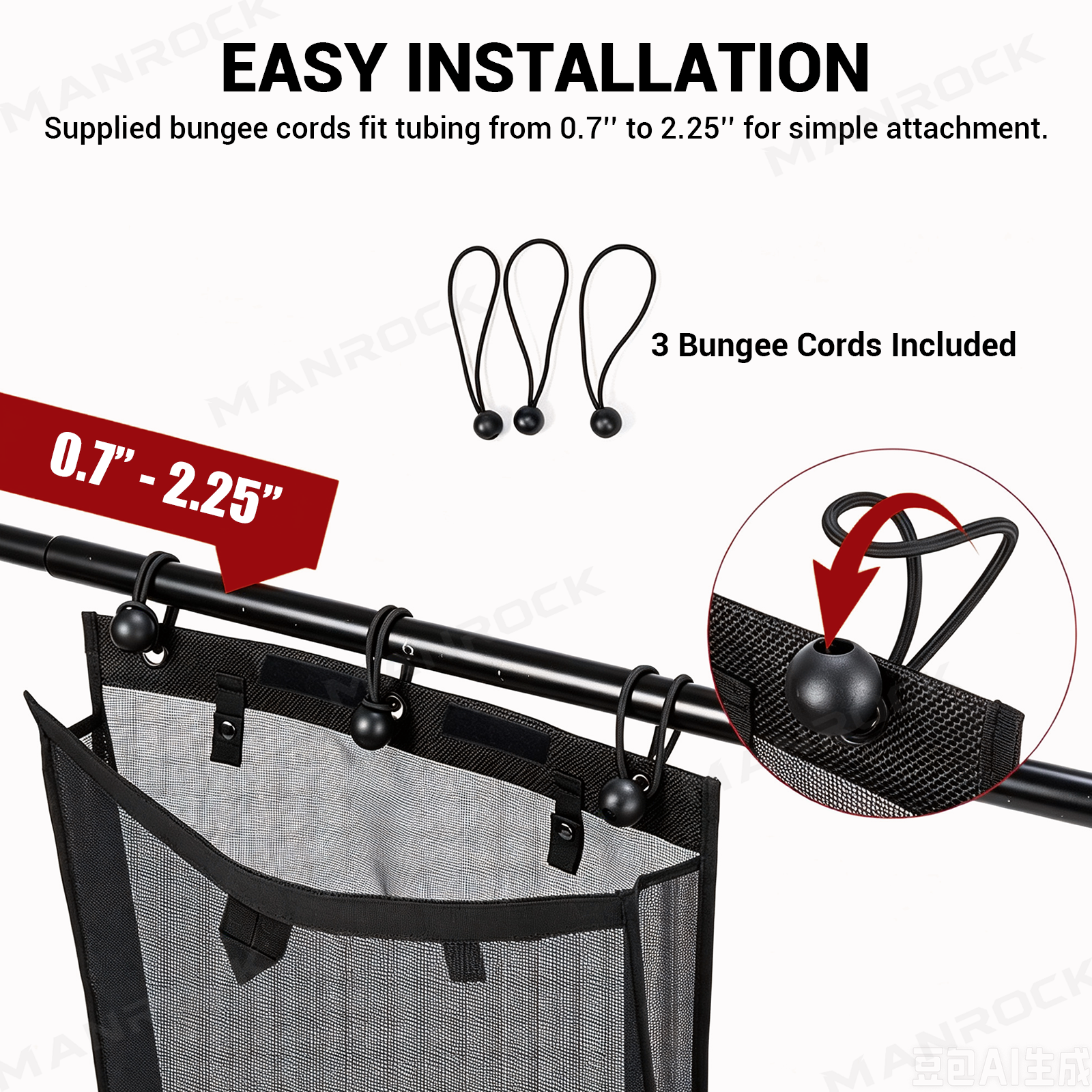 UTV Mesh Trash Bag PVC Trash Sack Universal Fit for Polaris / Can-Am  / Honda / Kawasaki / CFMOTO