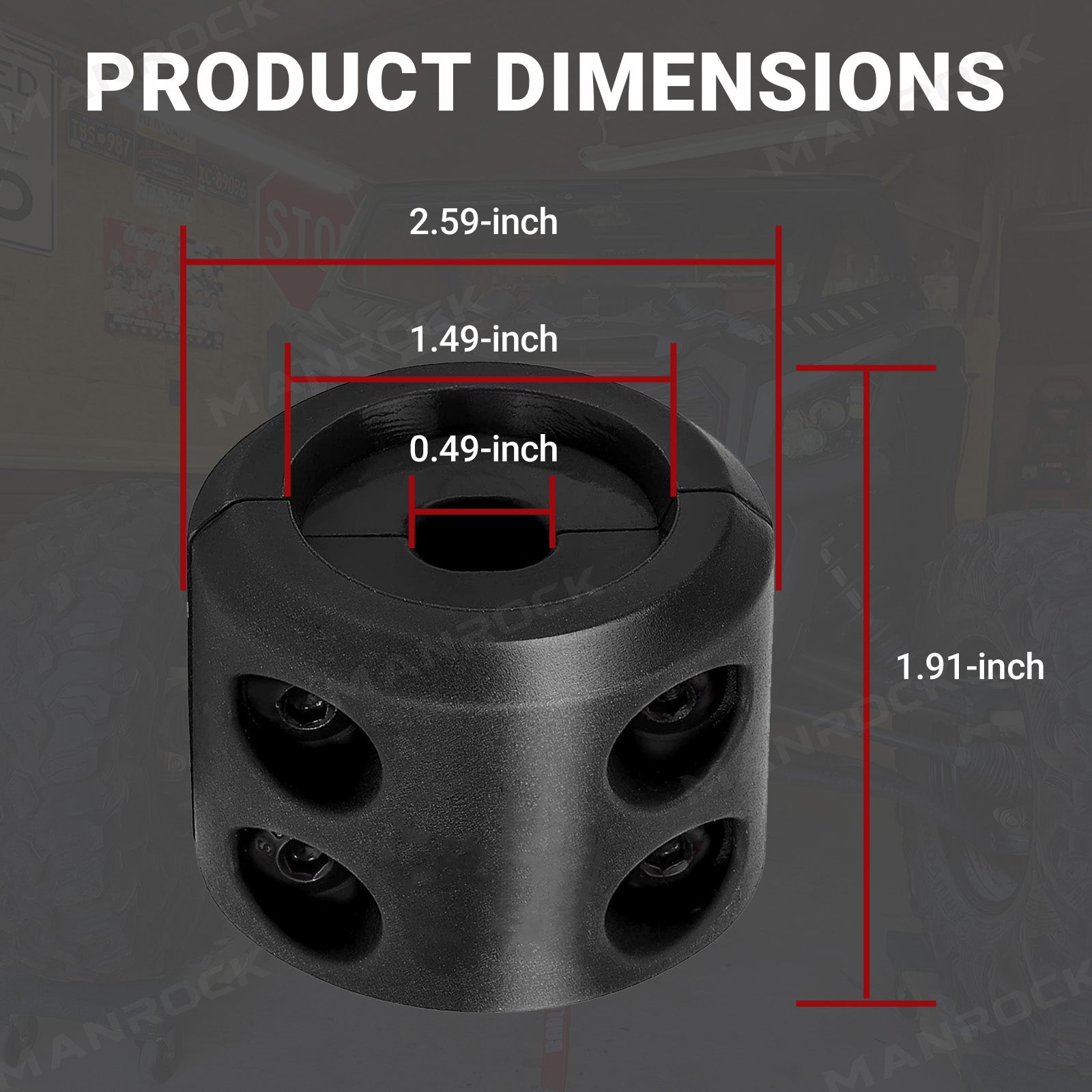 Winch Cable Stopper Rubber Rope Stopper Universal Fit for UTV / ATV