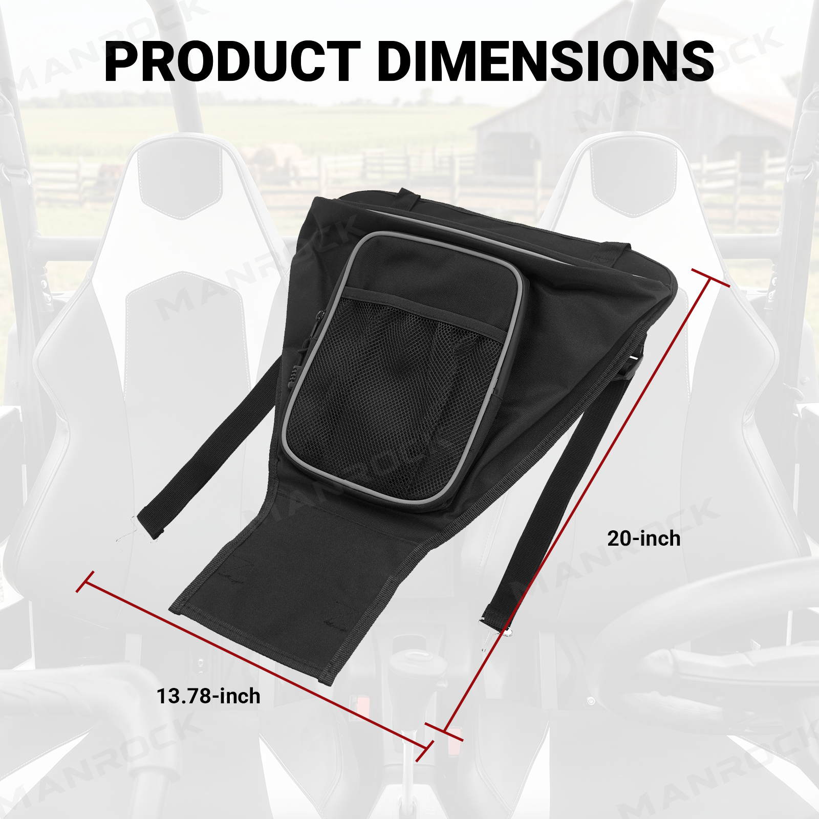 UTV Center Seats Storage Bag Organizer for Polaris RZR