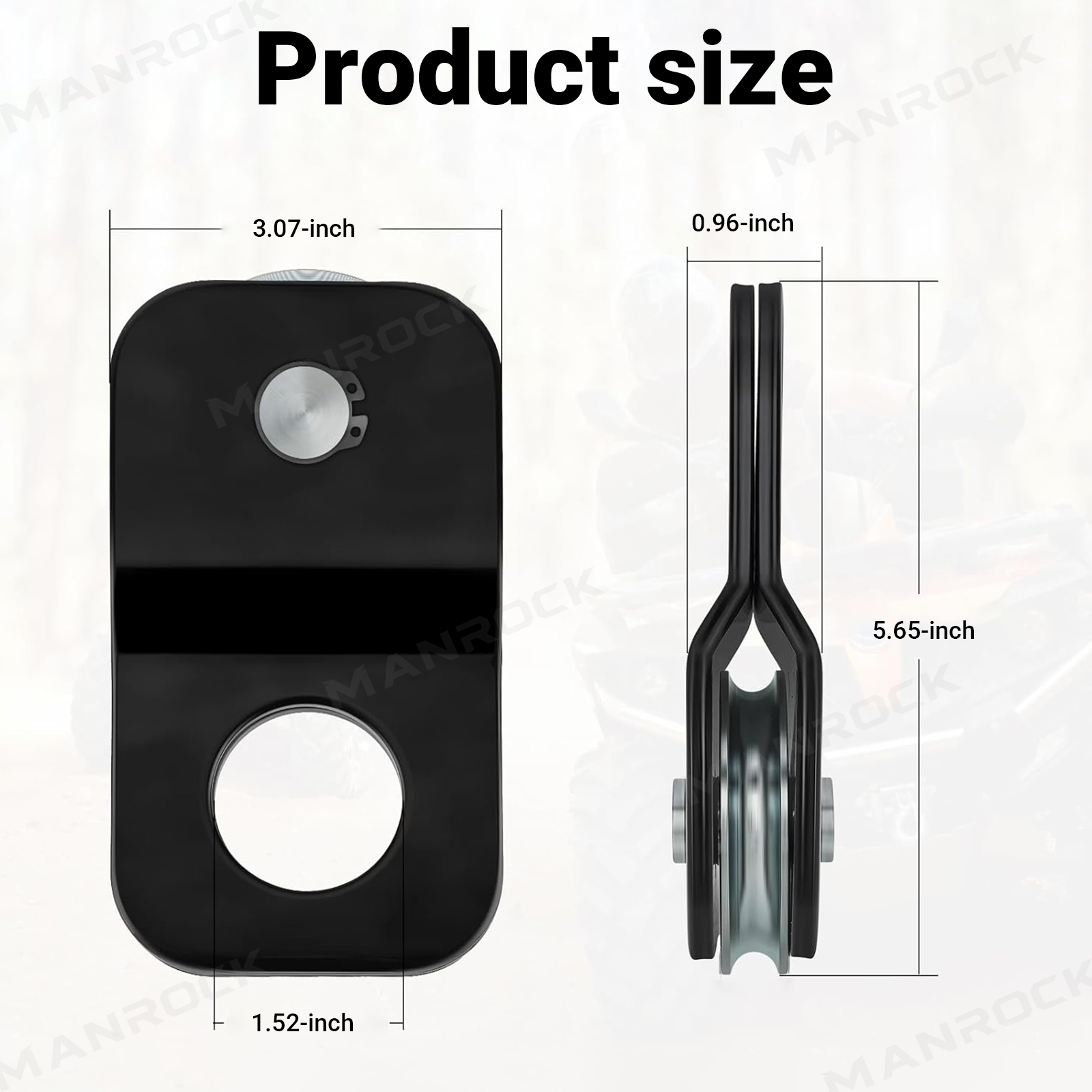 Winch Snatch Block Recovery Pulley 8000 LBS Capacity Universal Fit for UTV / ATV