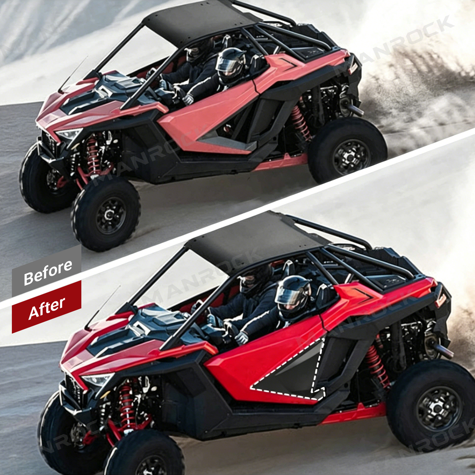 UTV Half Doors Lower Door Panels Inserts 2PCS for Polaris RZR