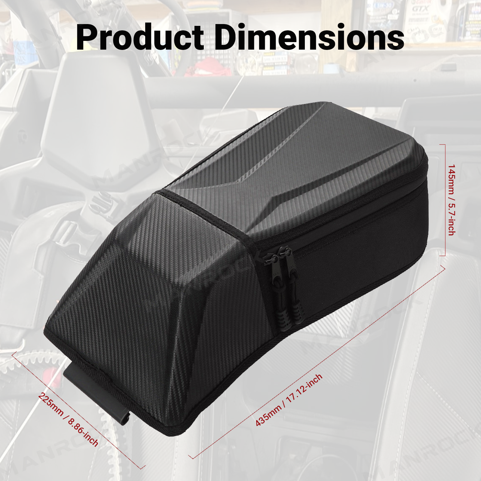 UTV Shoulder Storage Bag Center Console Organizer Bag for Can-Am Maverick X3 / X3 Max