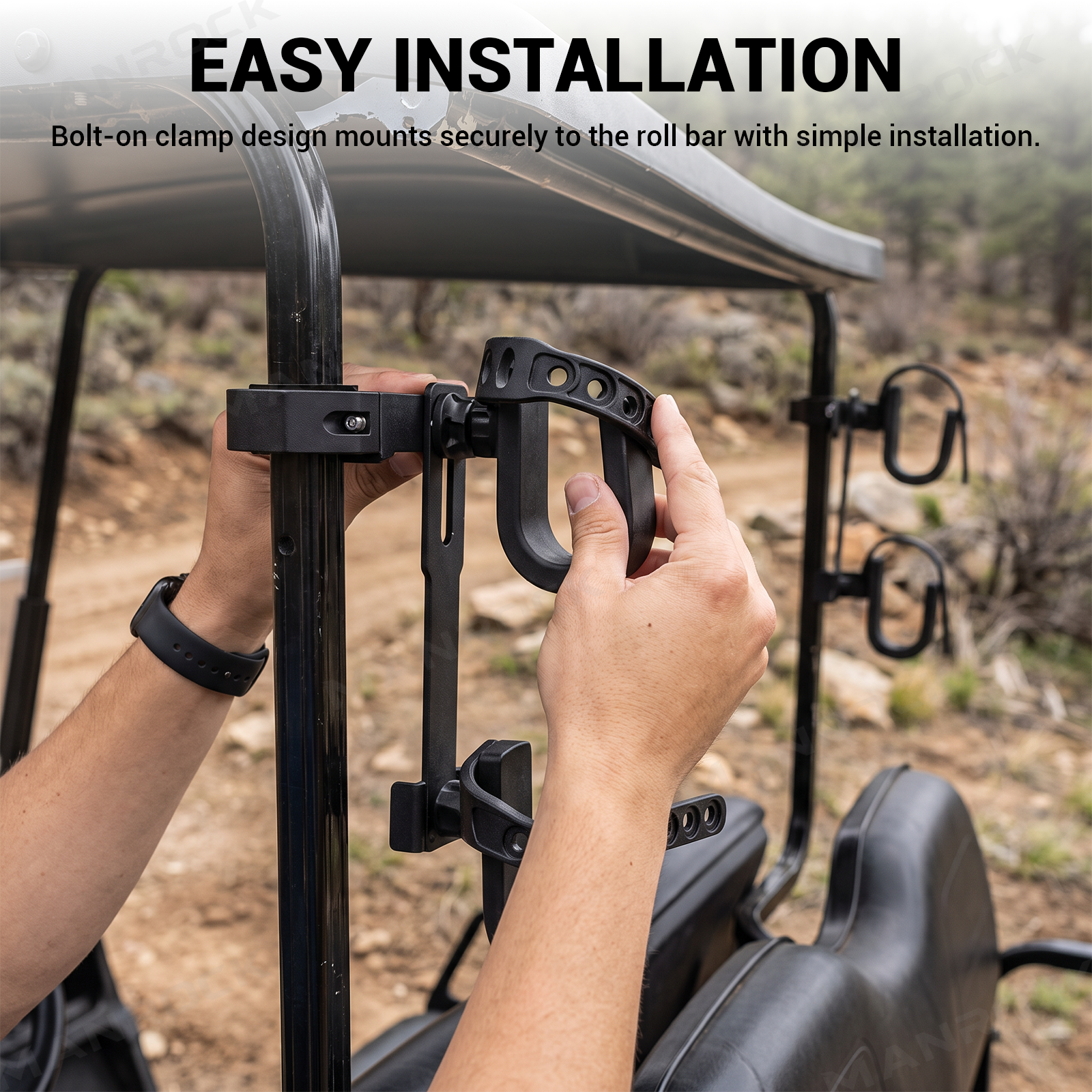 ATV UTV Gun Rack Double-Tier Hunting Tool Holder Mount 2PCS Universal Fit for 1.5"-2" Roll Bars
