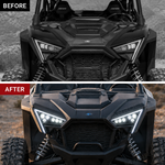 UTV LED Headlights Assembly With White Amber Headlamp for Polaris RZR
