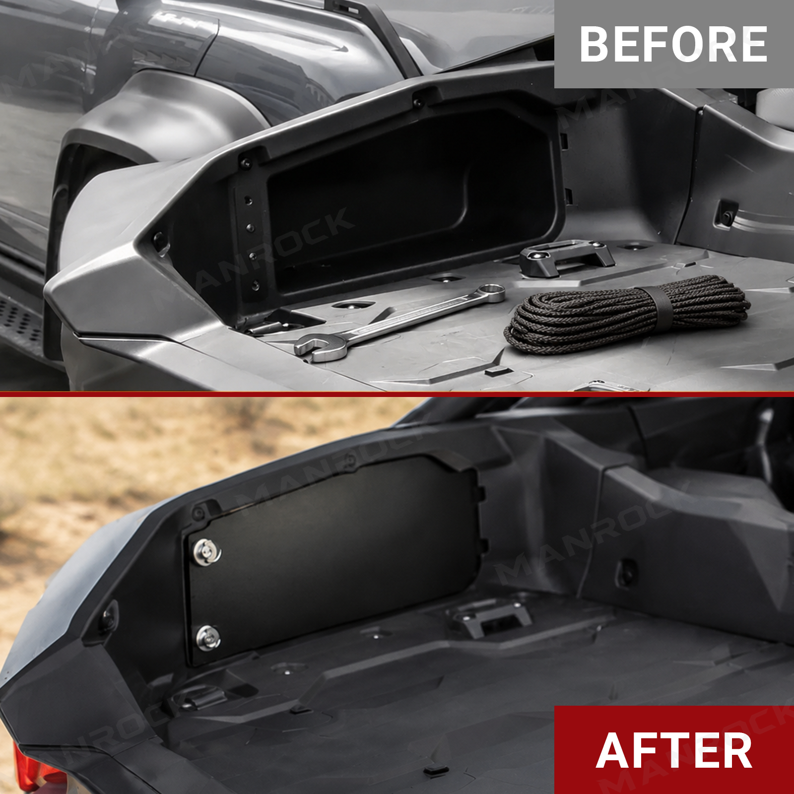 UTV Rear Bed Side Doors Kit Cargo Storage Cover 2PCS for Can-Am Maverick R