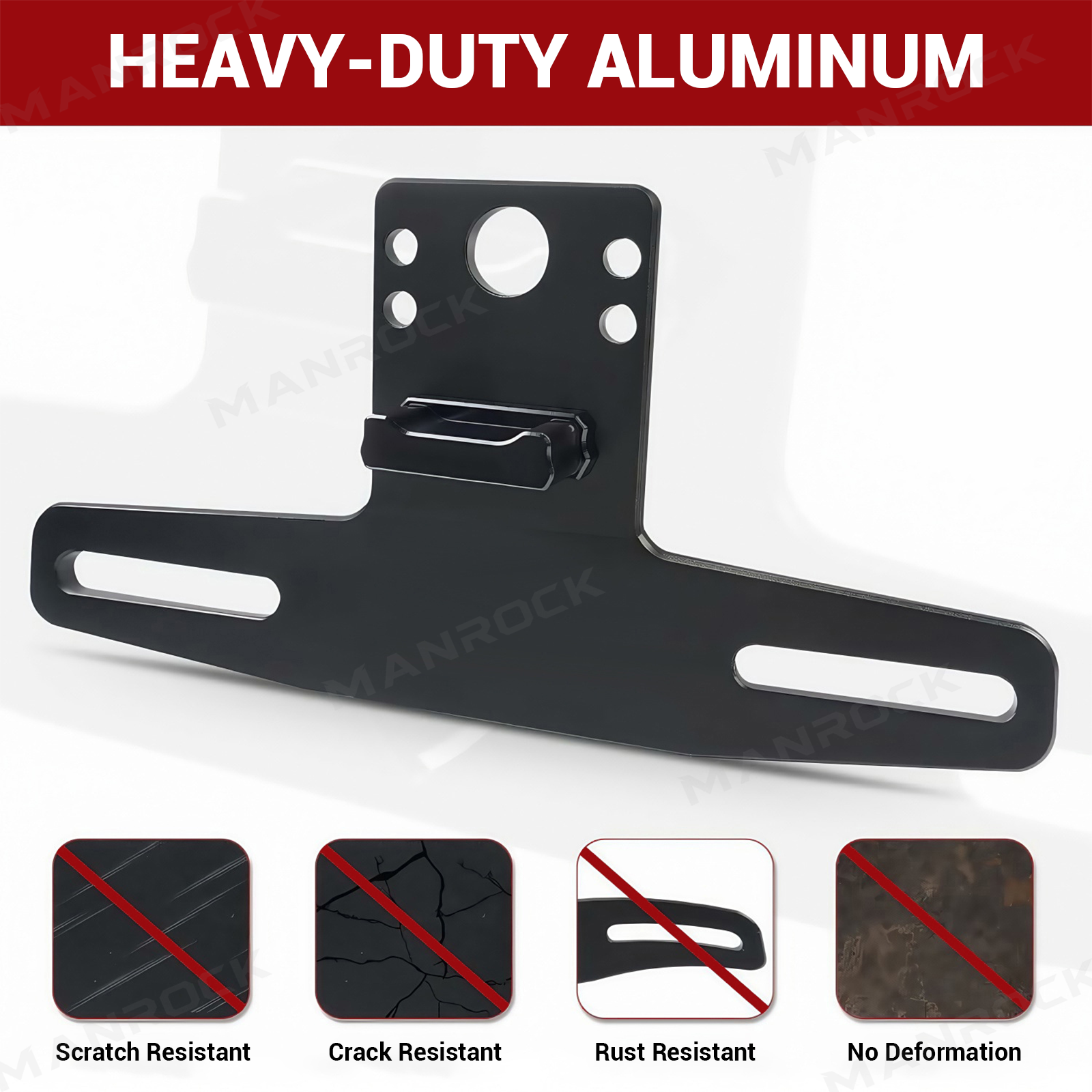LED License Plate Holder with Light License Plate Bracket Universal Fit for UTV / ATV