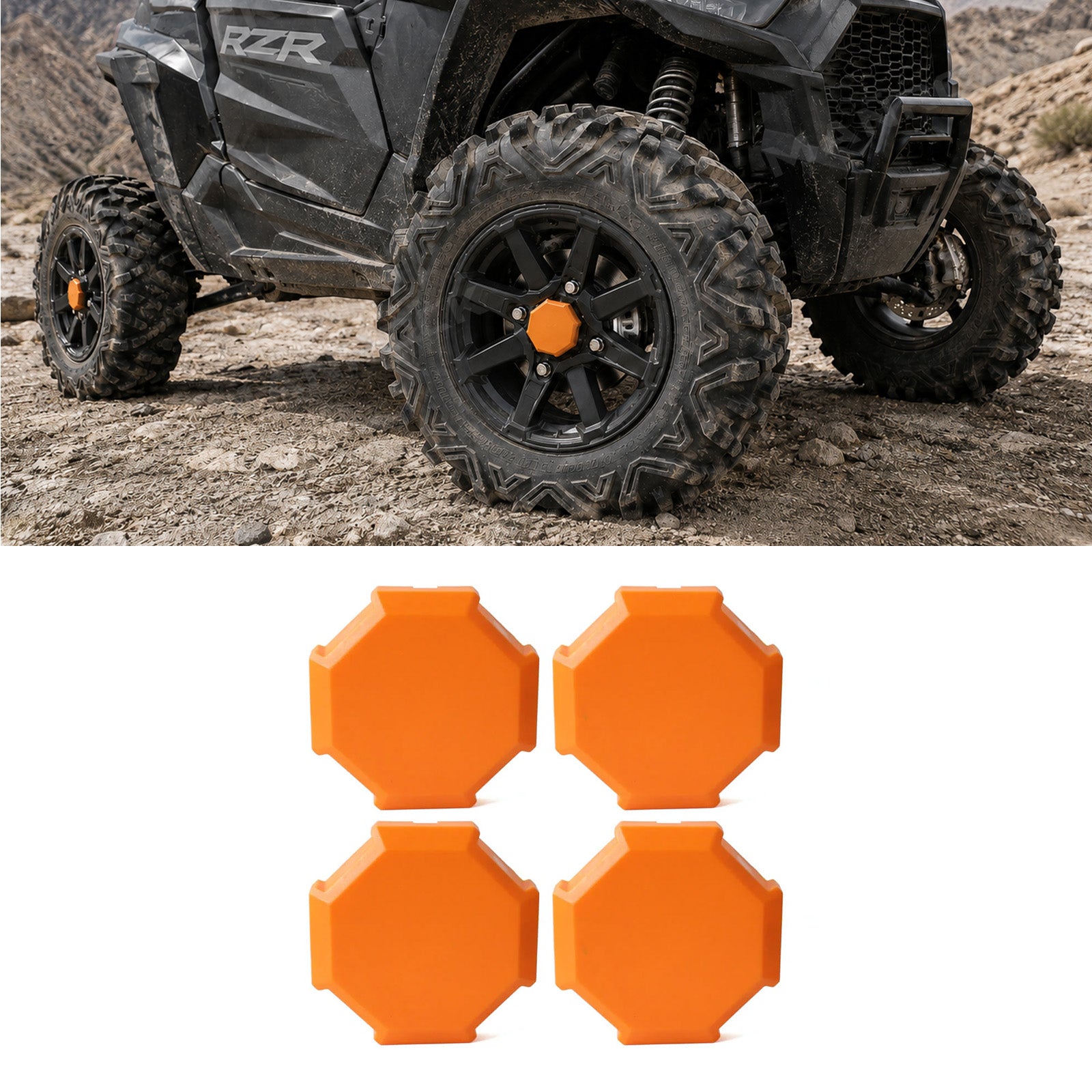 Wheel Center Caps Hub Cap Covers 4PCS for Polaris RZR