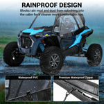 UTV Soft Cab Enclosure Upper Doors with Zipper Side Windows 2PCS for Polaris RZR